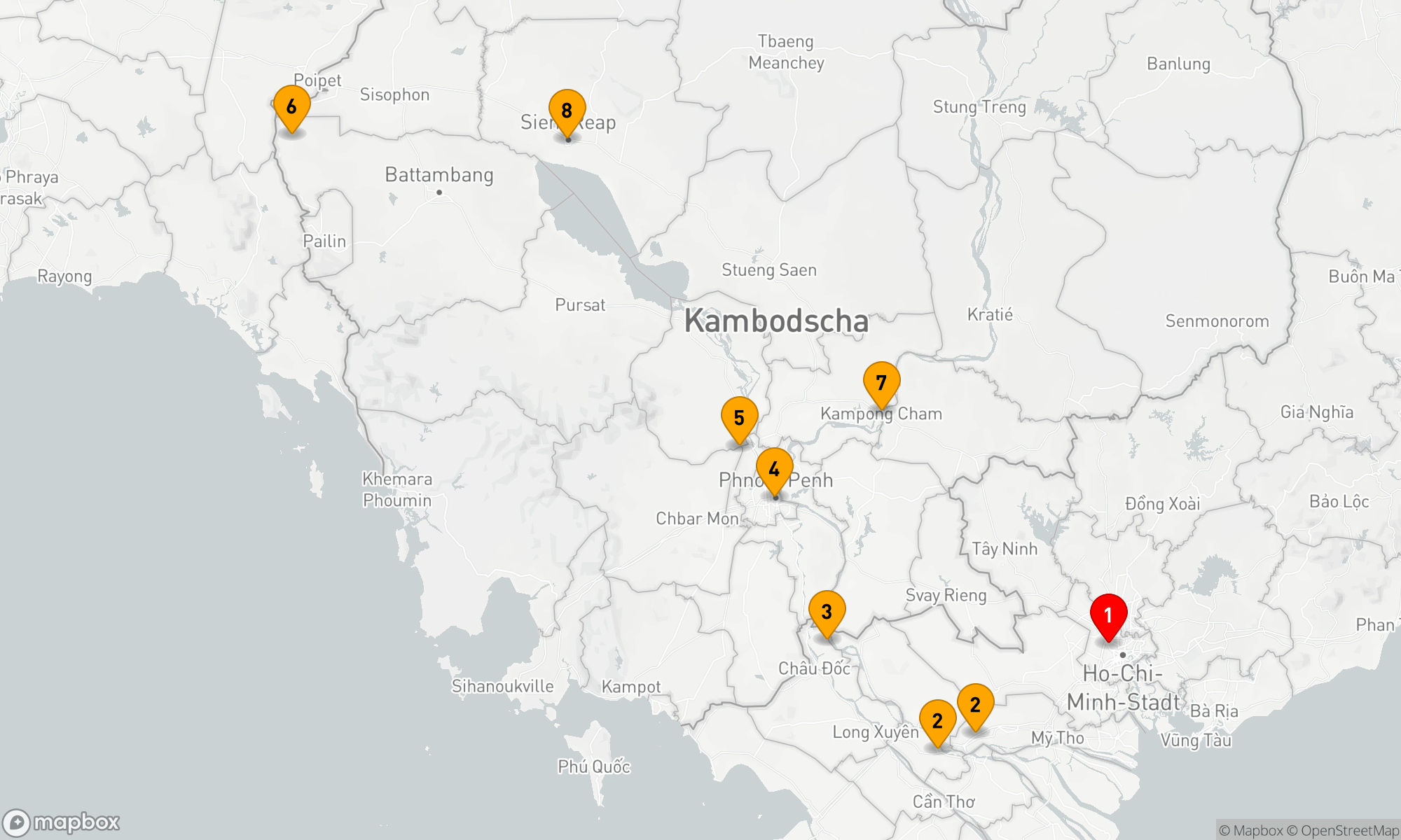 Route 10 Nächte - Luxuriöse Mekong- und Tempel-Entdeckungskreuzfahrt