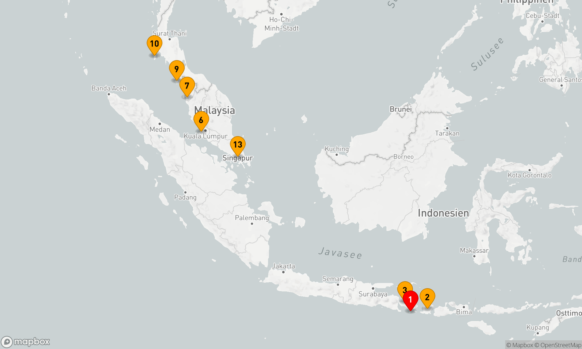 Route 12 Nächte - BALI,  MALAYSIA & THAILAND