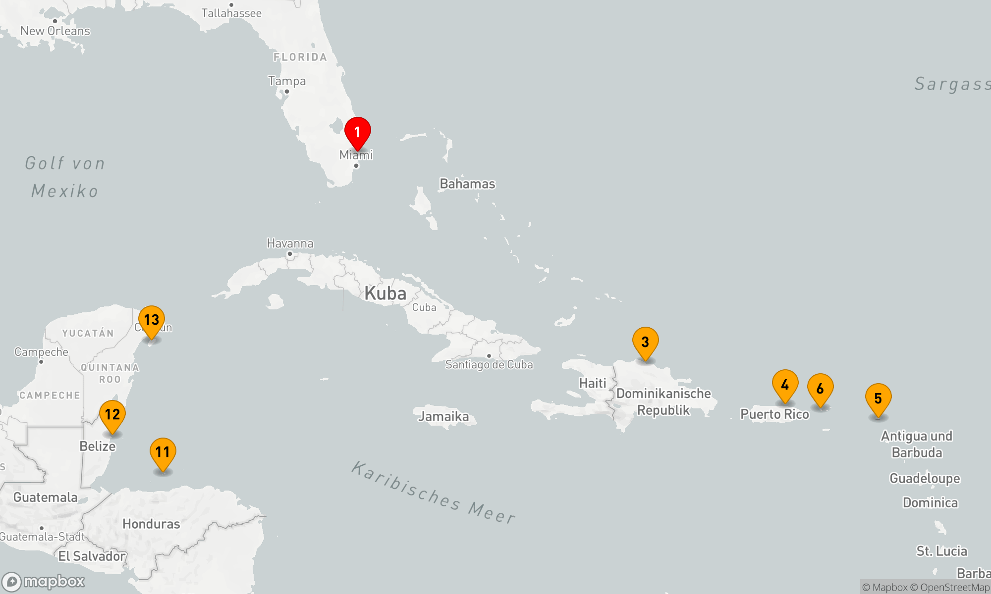 Route 14 Nächte - Abenteurer der östlichen/westlichen Karibik