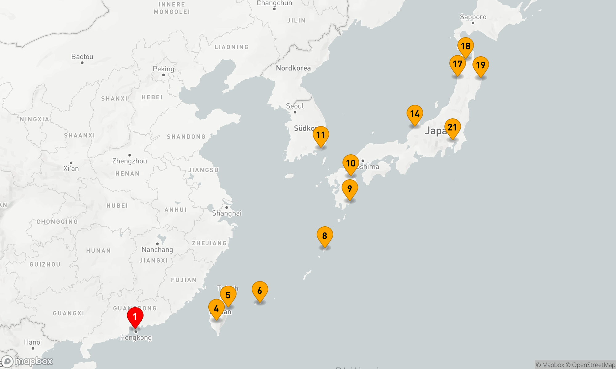 Route 20 Nächte - WELTREISE: FRÜHJAHRSUMRUNDUNG VON JAPAN