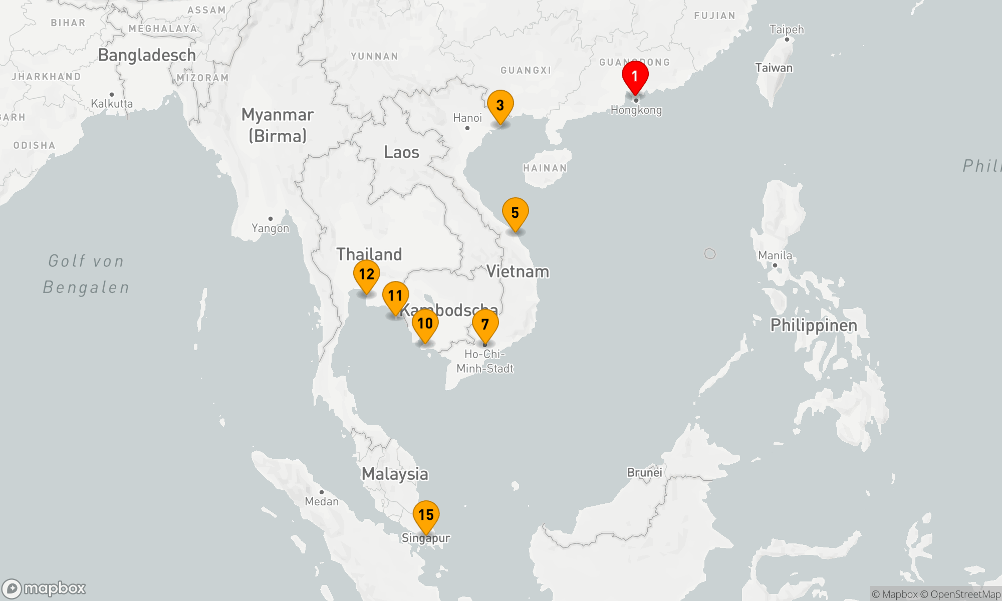 Route 14 Nächte - THAILAND,  KAMBODSCHA & VIETNAM