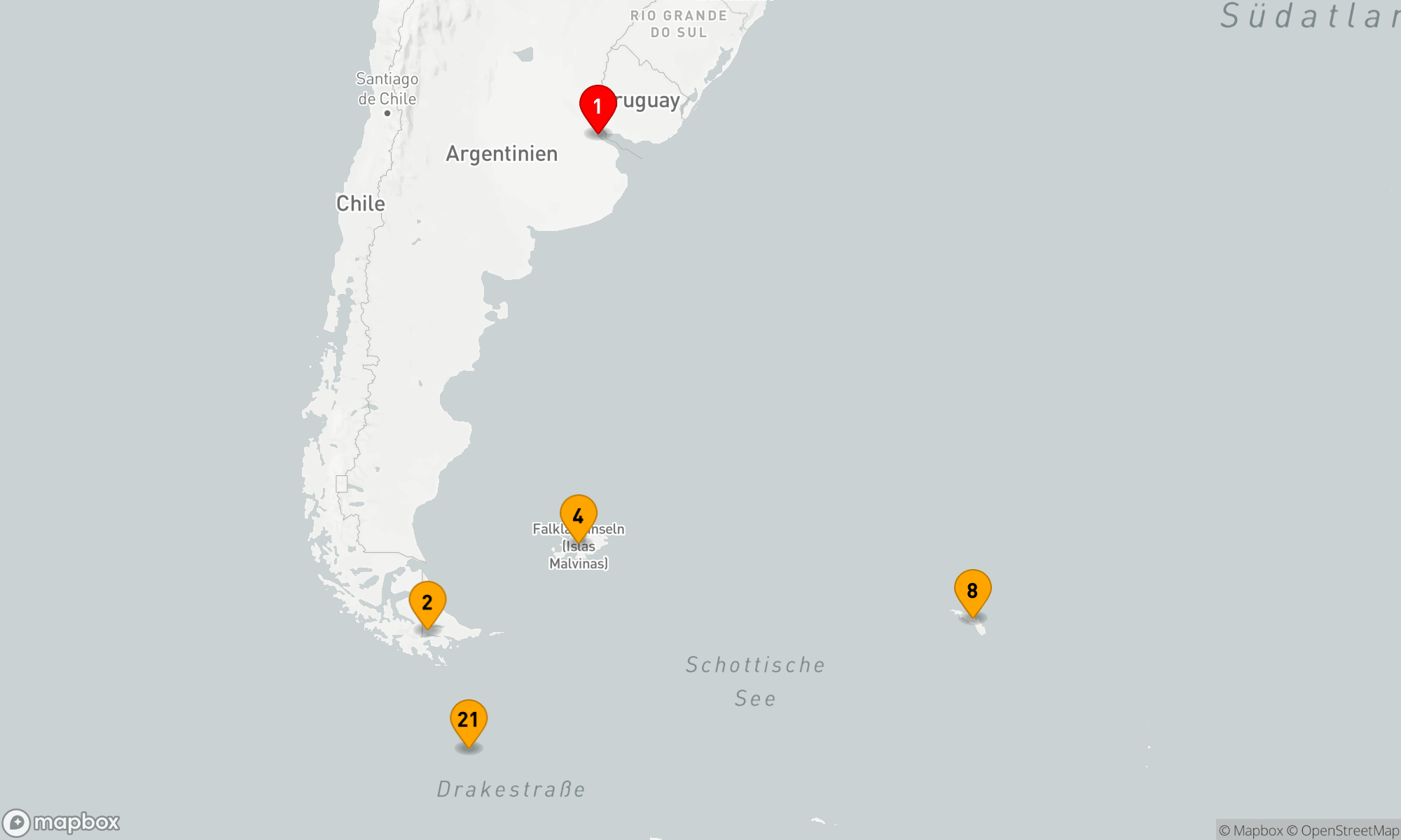 Route 22 Nächte - Epische Antarktis: Die Falklandinseln,  Südgeorgien und die Überquerung des Polarkreises
