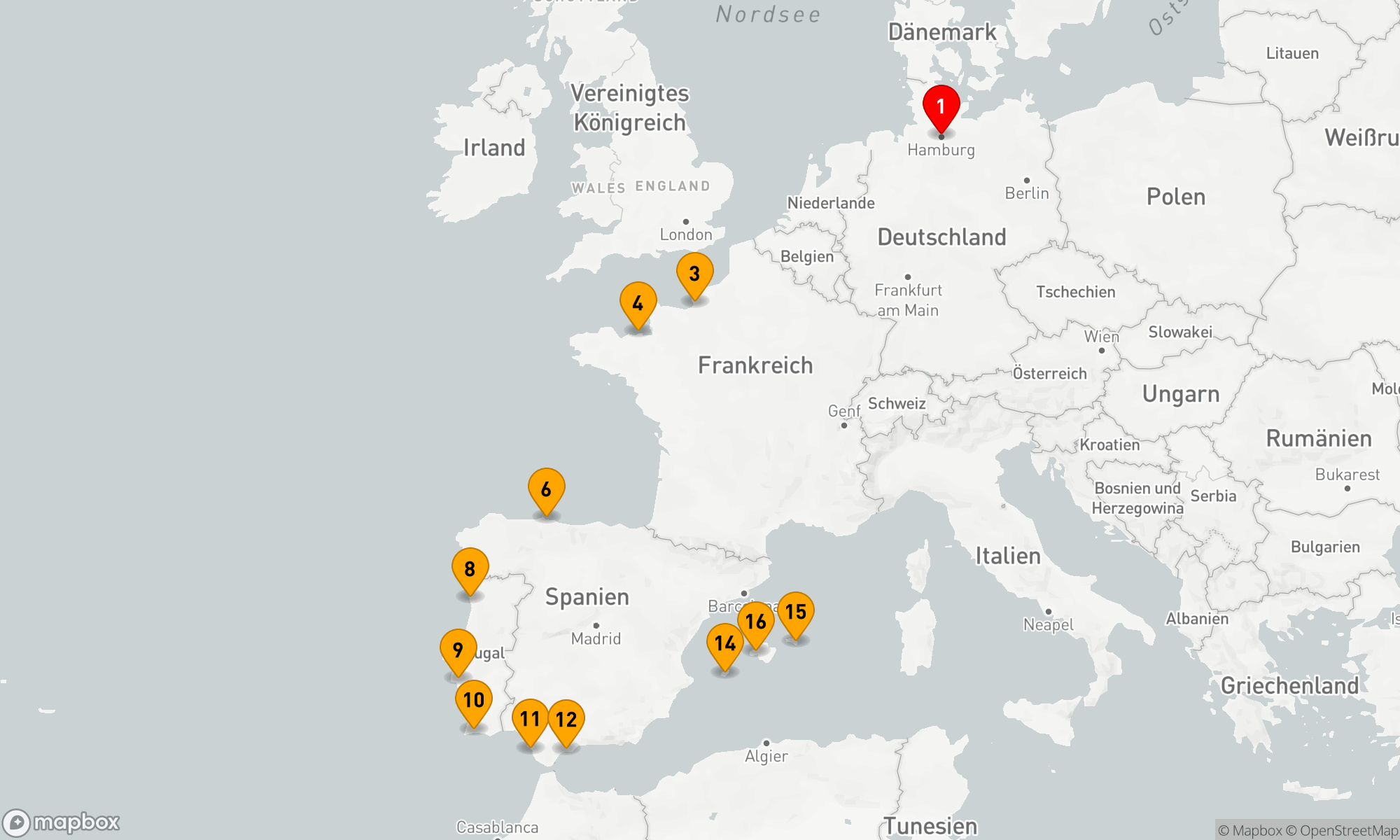 Route 16 Nächte - Kultur und Kulinarik an sonnigen Küsten (EUR2620)