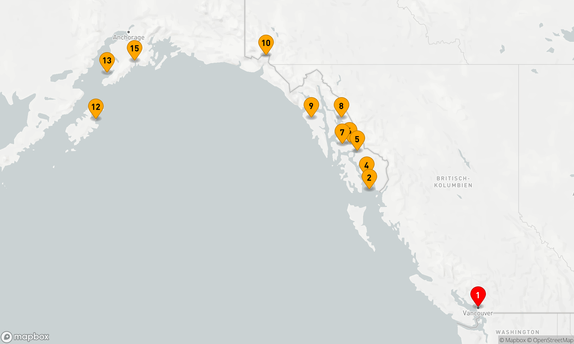 Route 14 Nächte - Alaska (Inside Passage Kurs Nord) – Wildniswunder auf verschlungenen Seewegen (INS2611)