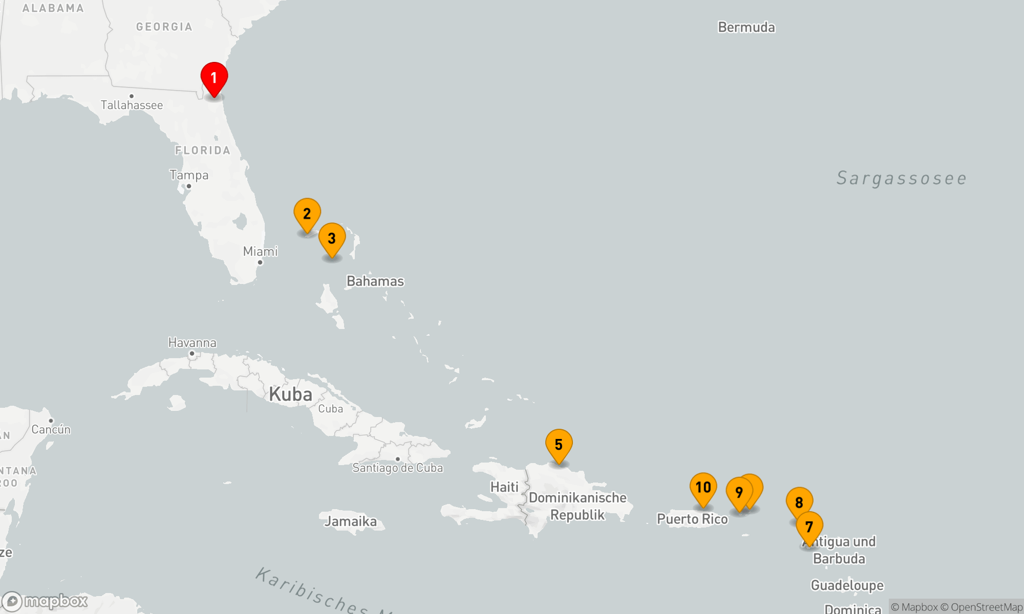 Route 12 Nächte - Karibische Schmuckstücke-Route