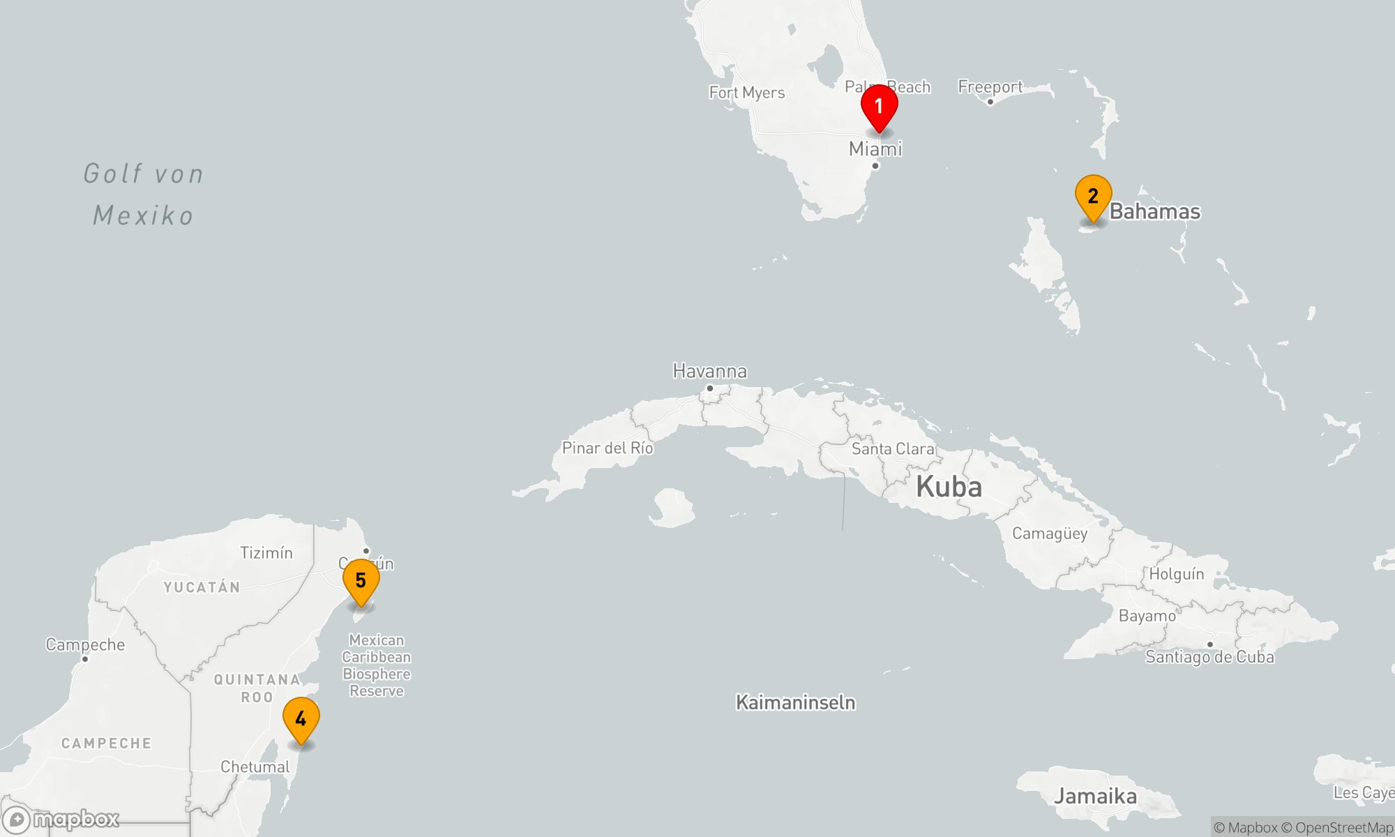 Route 6 Nächte - WESTLICHE KARIBIK URLAUBSKREUZFAHRT