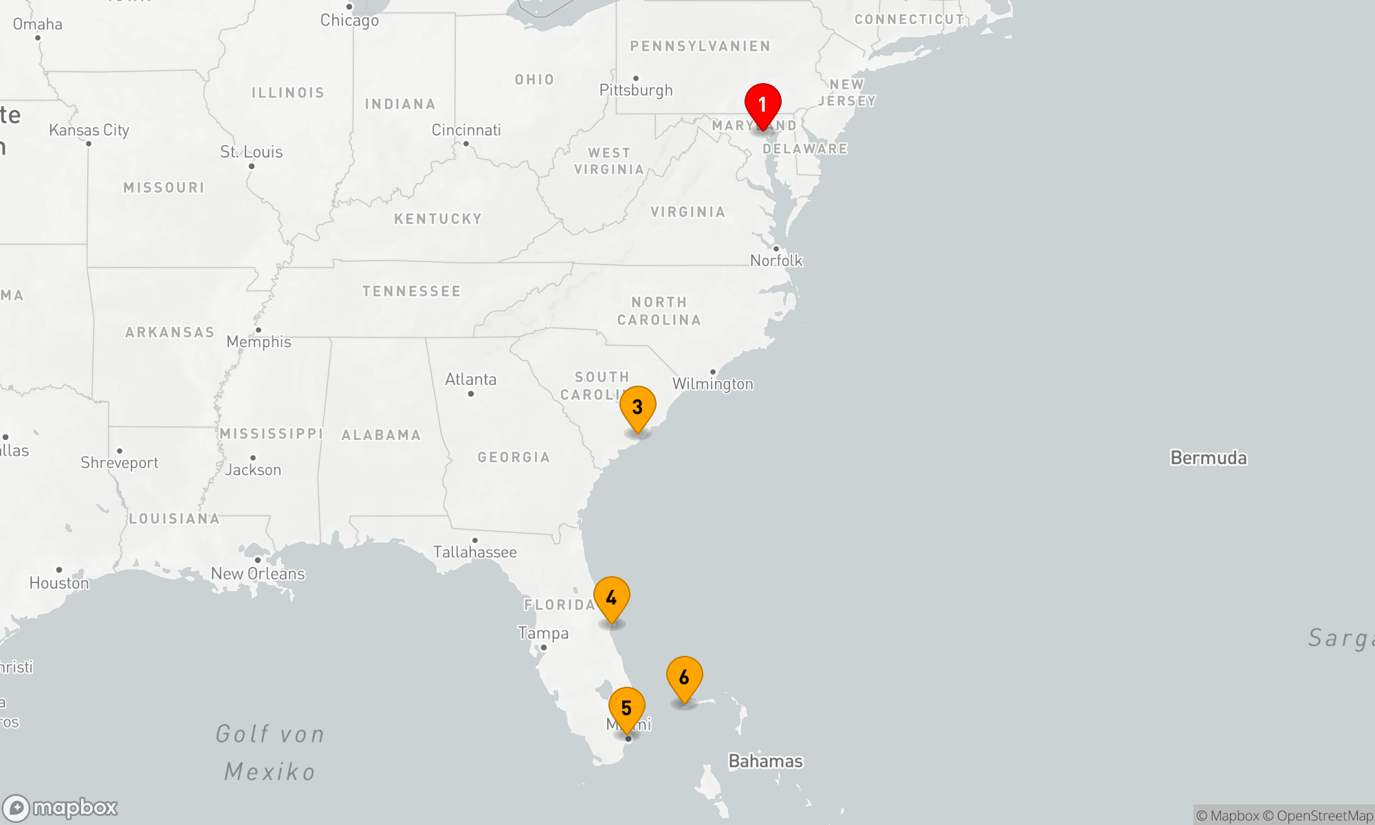 Route 8 Nächte - SÜDOSTKÜSTE & BAHAMAS