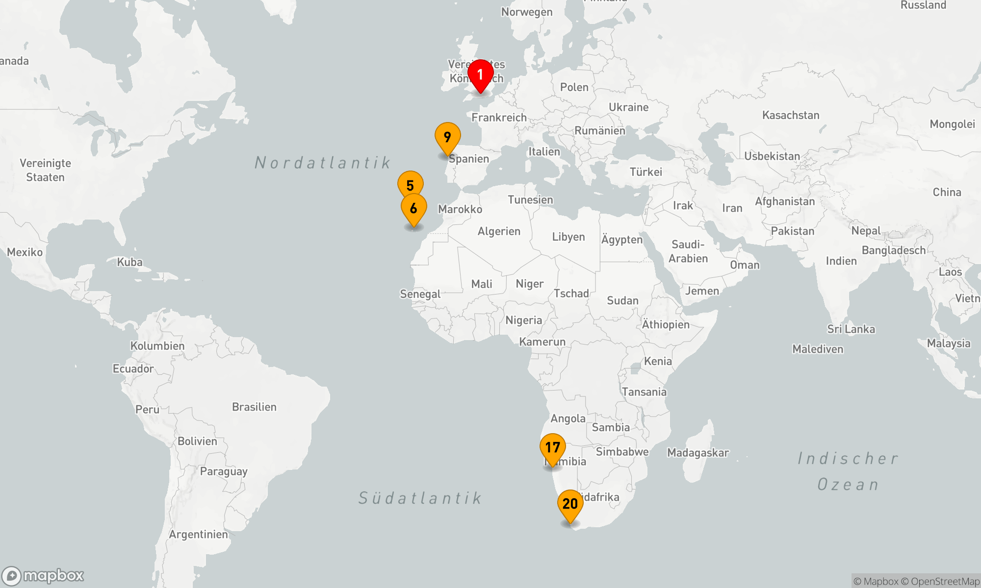 Route 20 Nächte - Atlantische Inseln - Afrika (H603)