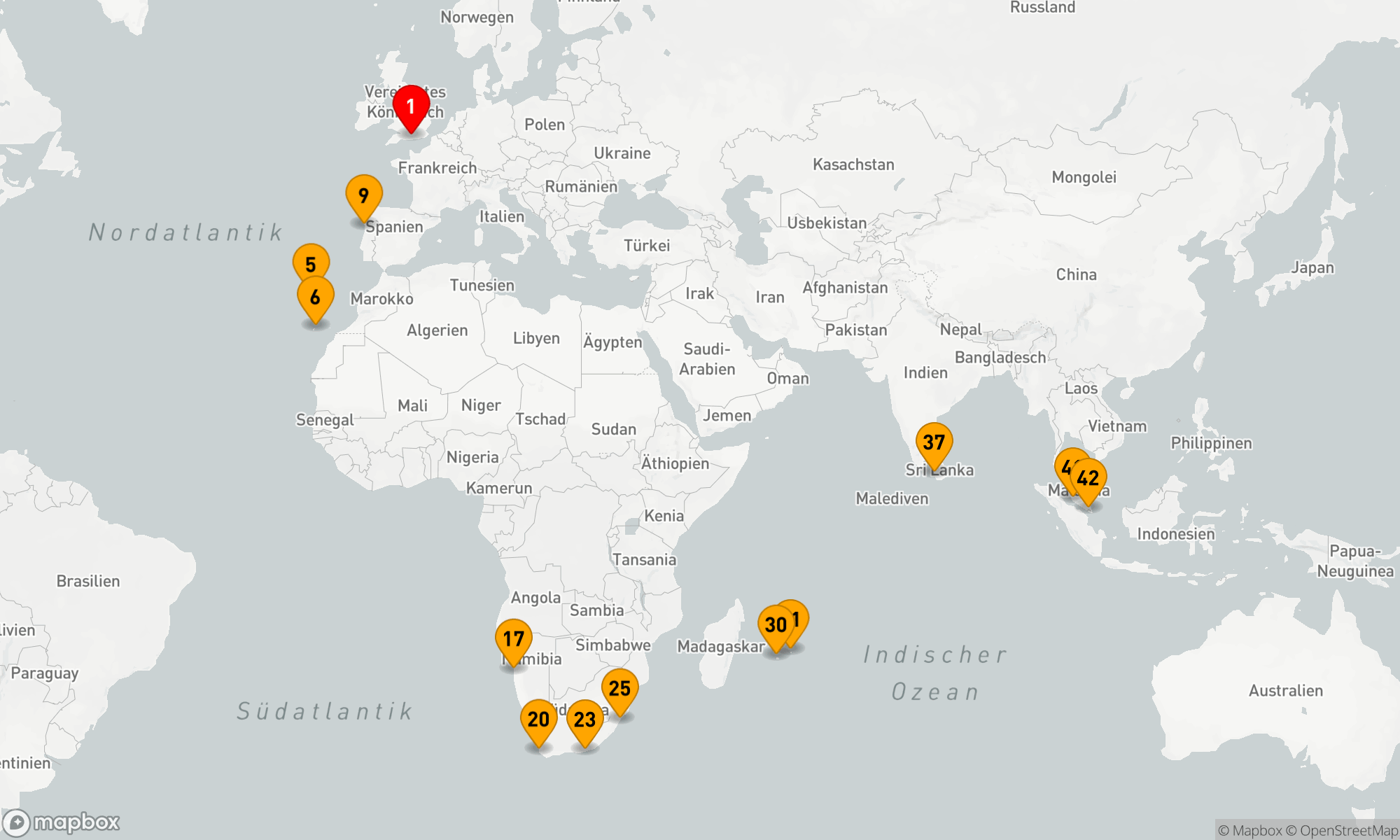 Route 42 Nächte - Afrika - Indischer Ozean - Asien (H603A)