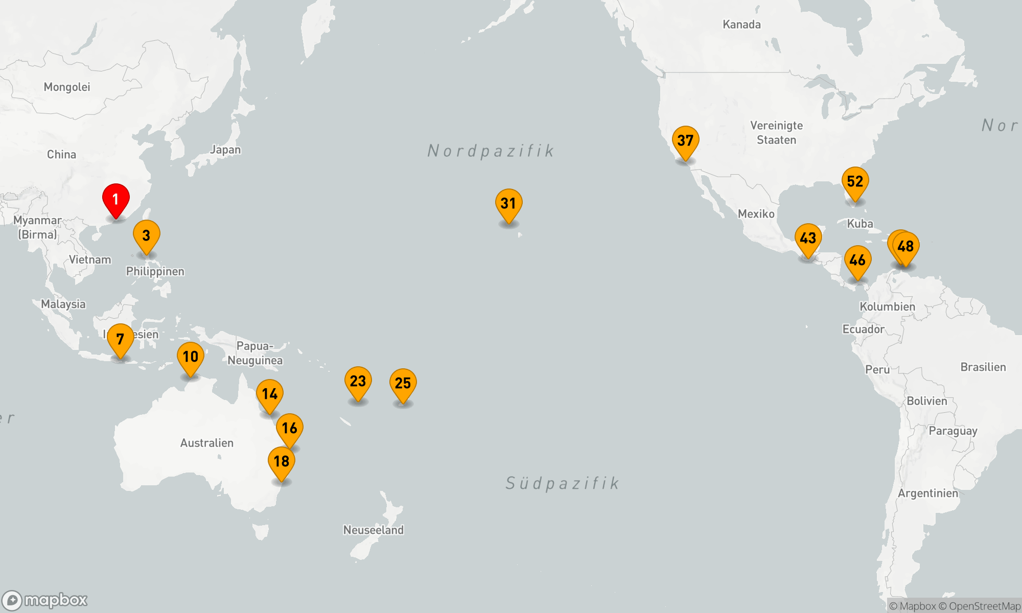 Route 52 Nächte - Asien - Australien - USA (H606B)