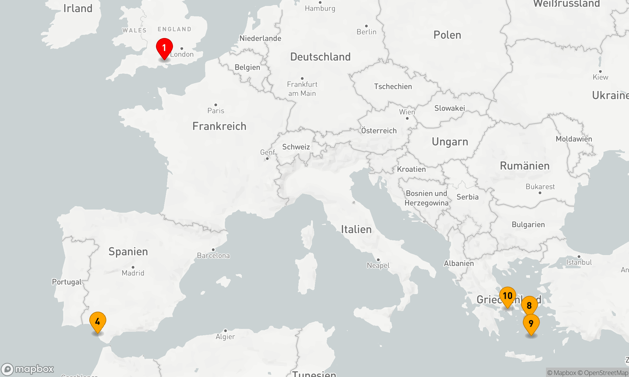 Route 9 Nächte - Spanien und griechische Inseln (H624A)