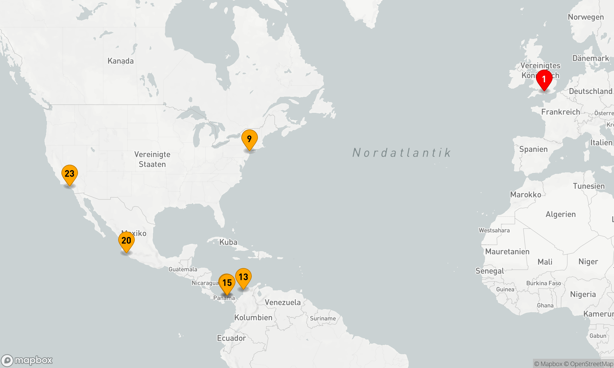 Route 23 Nächte - Transatlantik - USA - Mittelamerika (M603E)
