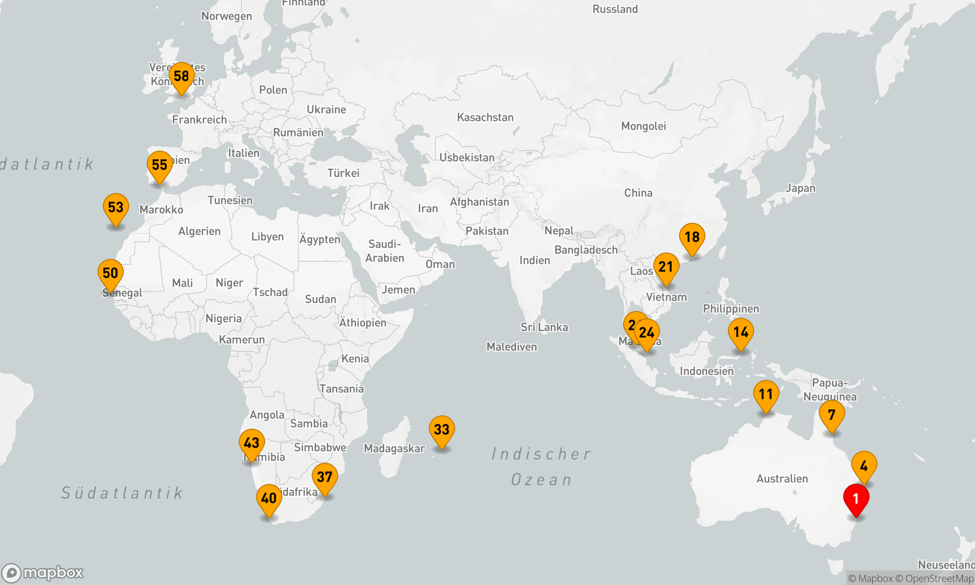 Route 57 Nächte - Australien - Asien - Afrika (M606C)