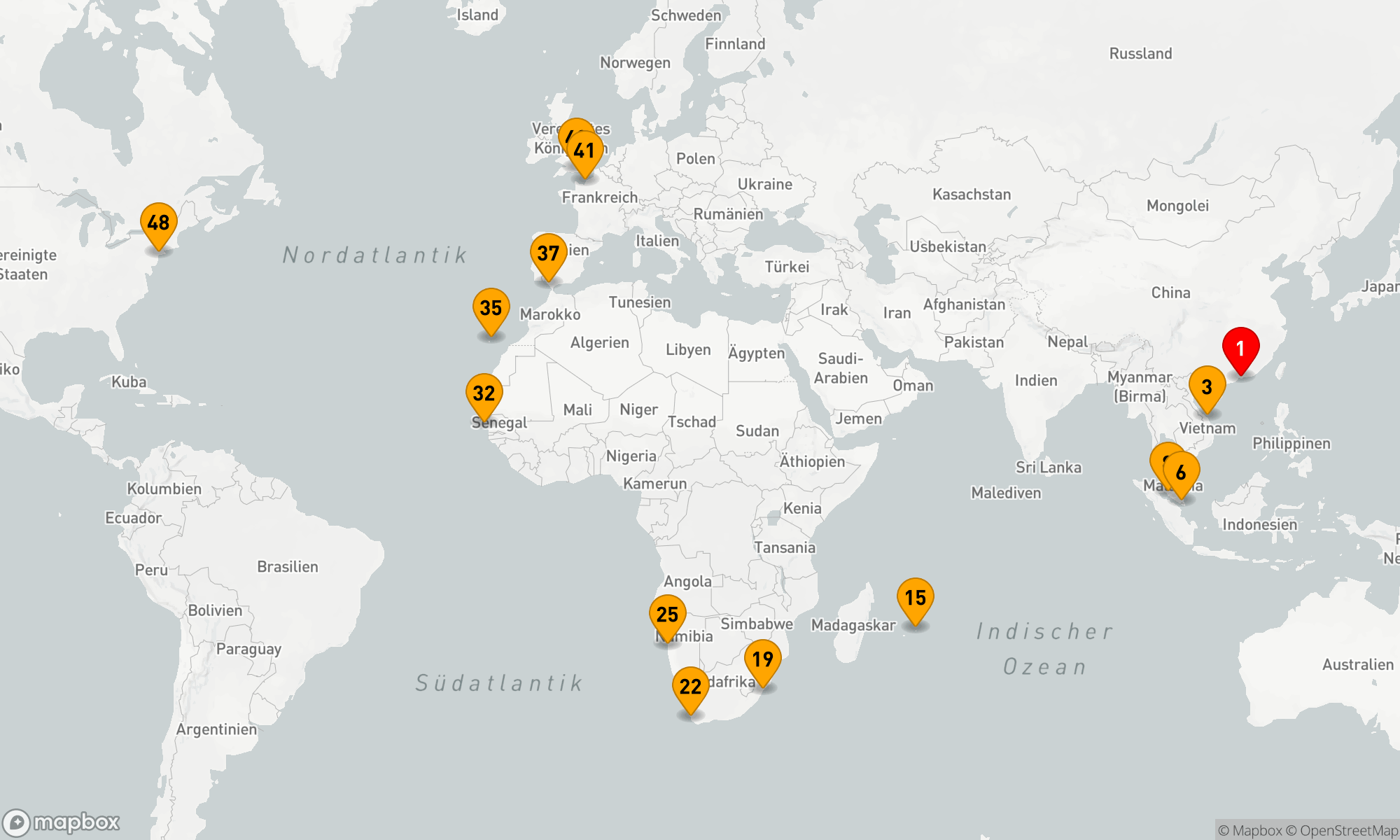 Route 47 Nächte - Asien - Afrika - Transatlantik (M607C)