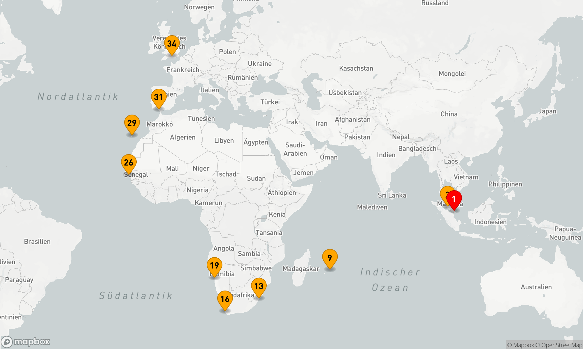 Route 33 Nächte - Indischer Ozean - Afrika - Atlantikküste (M607E)