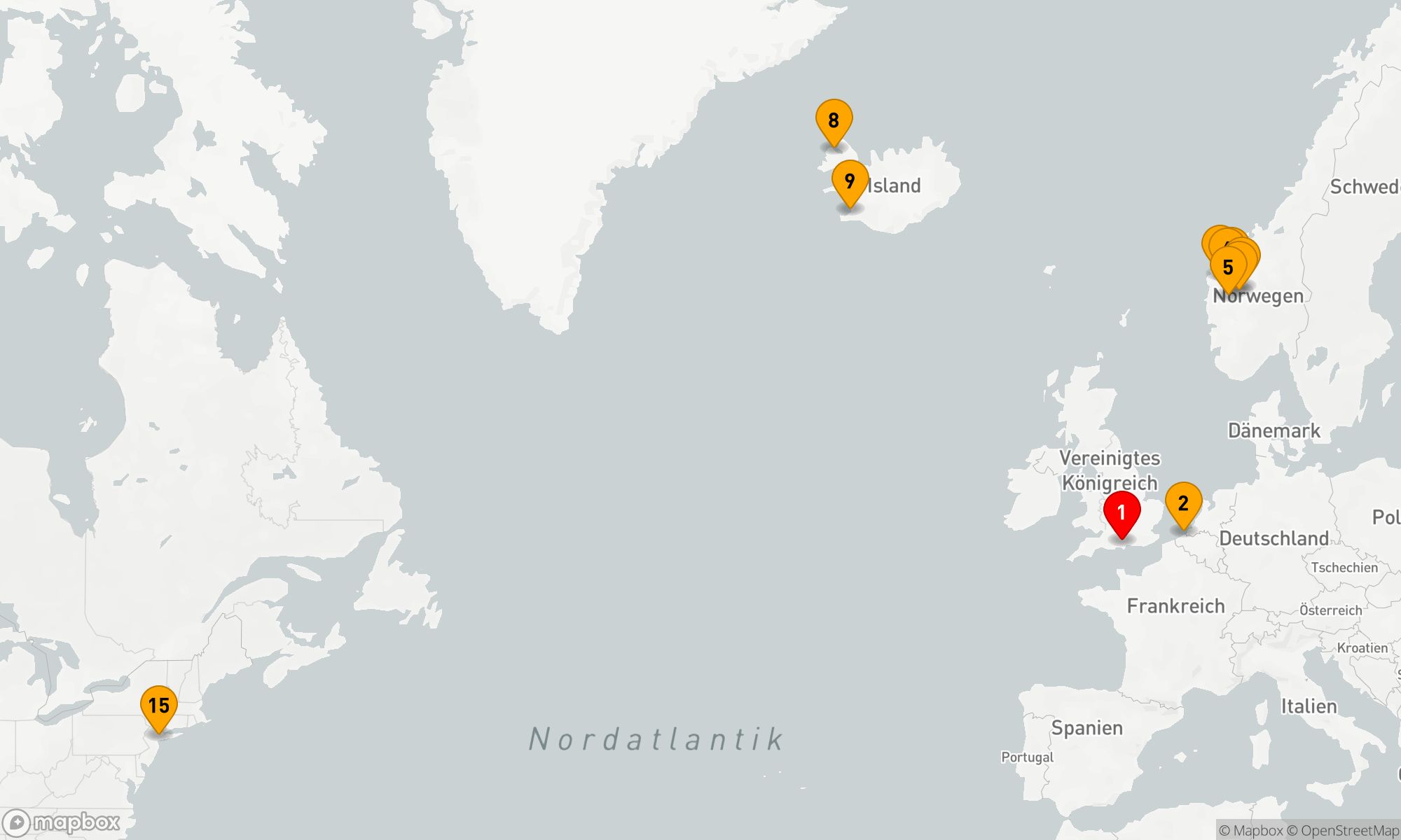 Route 21 Nächte - Transatlantik - Norwegische Fjorde (M618A)