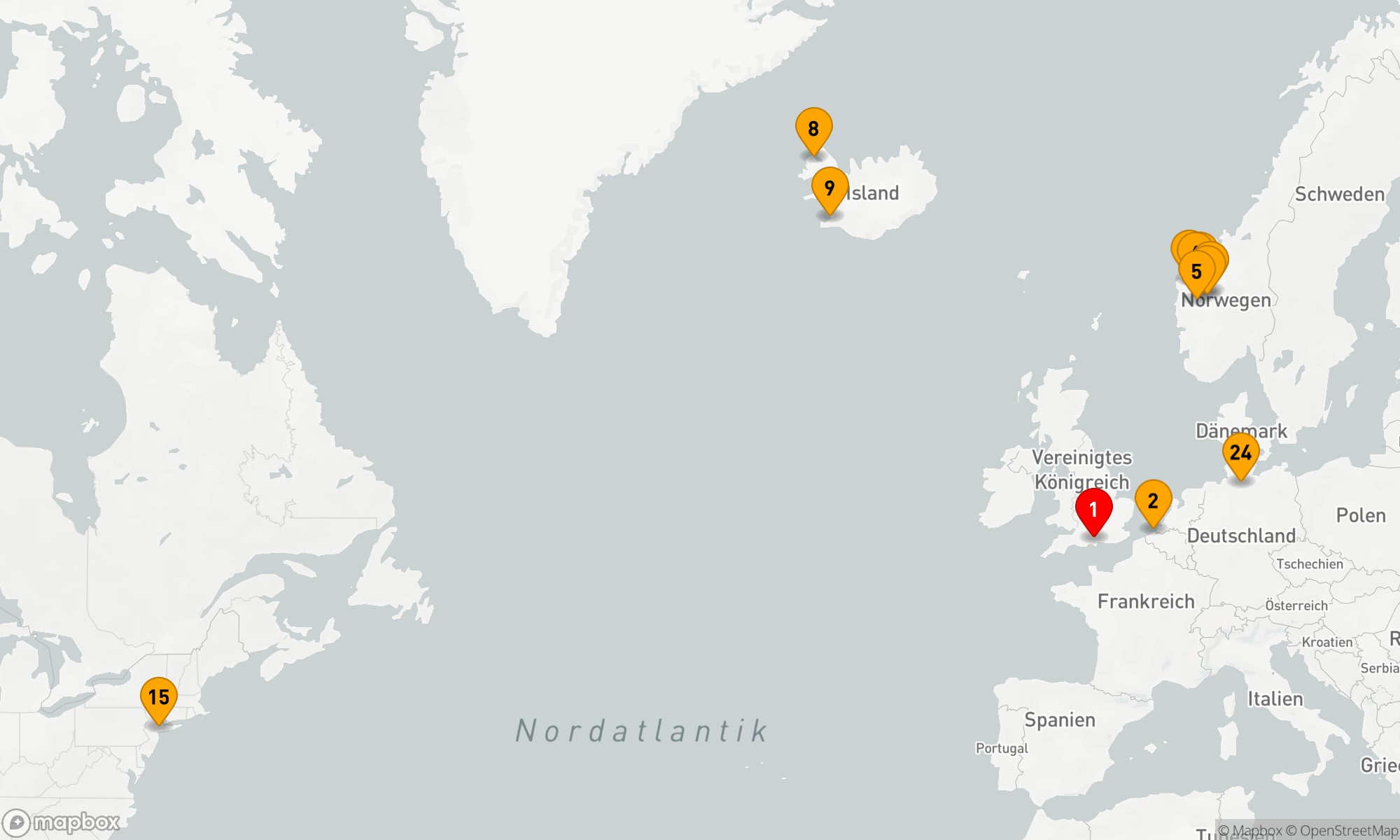 Route 23 Nächte - Norwegische Fjorde - Transatlantik bis Hamburg (M618B)