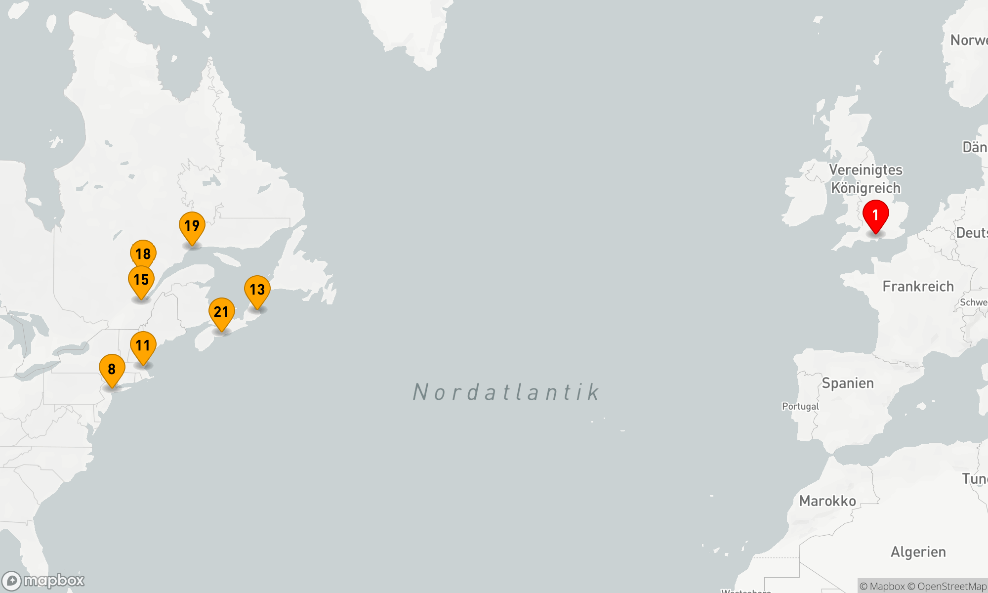 Route 22 Nächte - Transatlantik - Neuengland - Kanada (M623B)