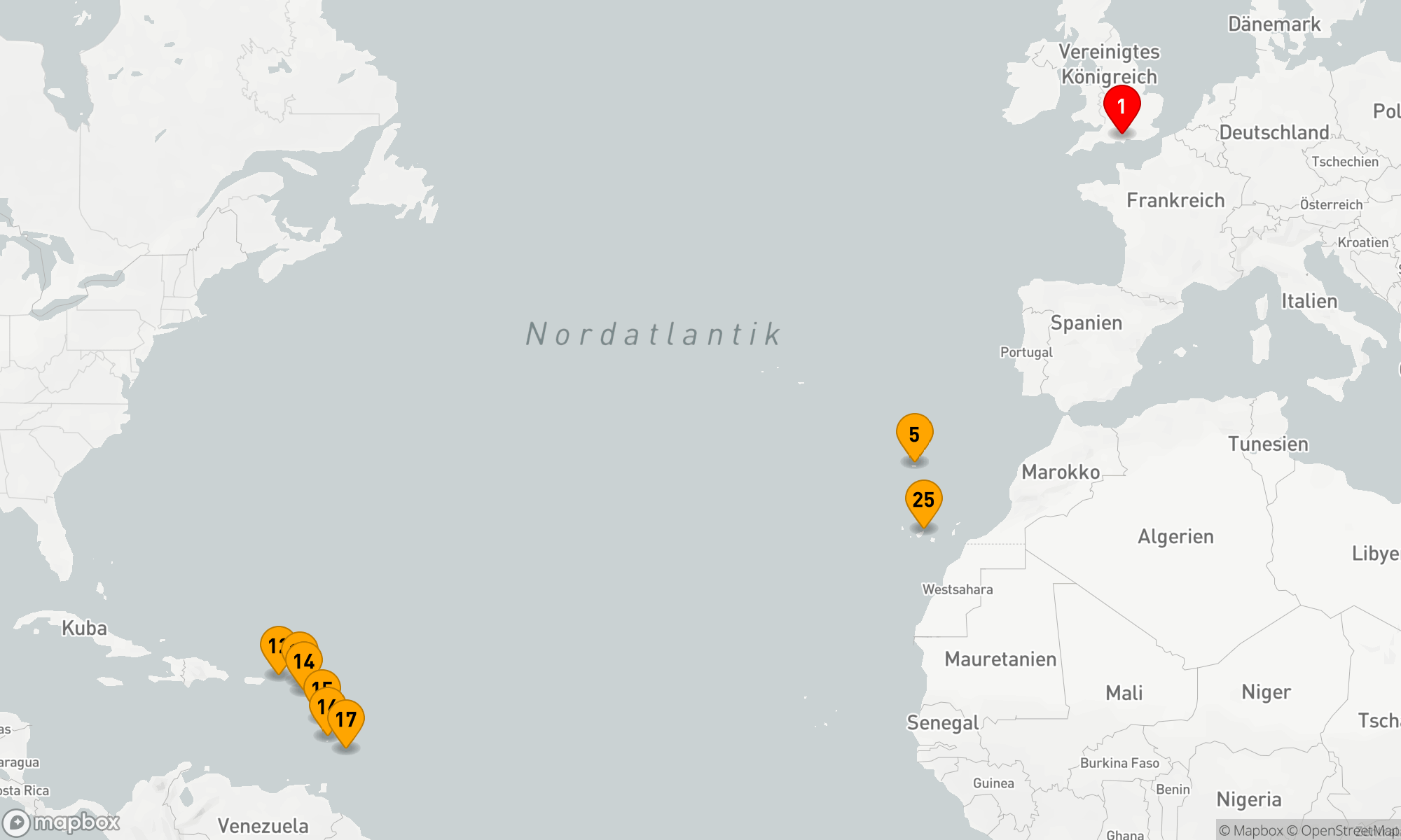 Route 28 Nächte - Madeira - Karibik - Teneriffa (V604)