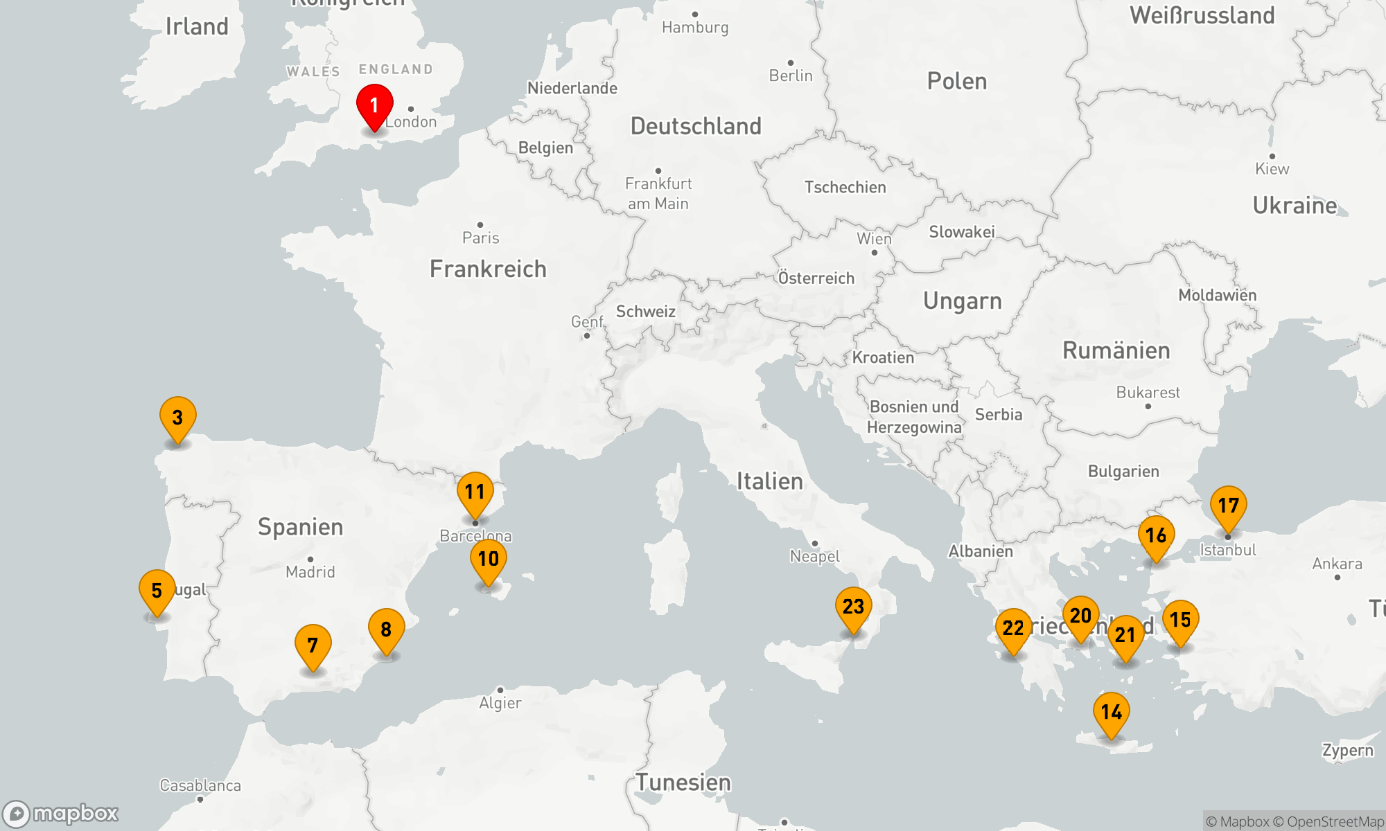 Route 24 Nächte - Westliches und östliches Mittelmeer (V608B)