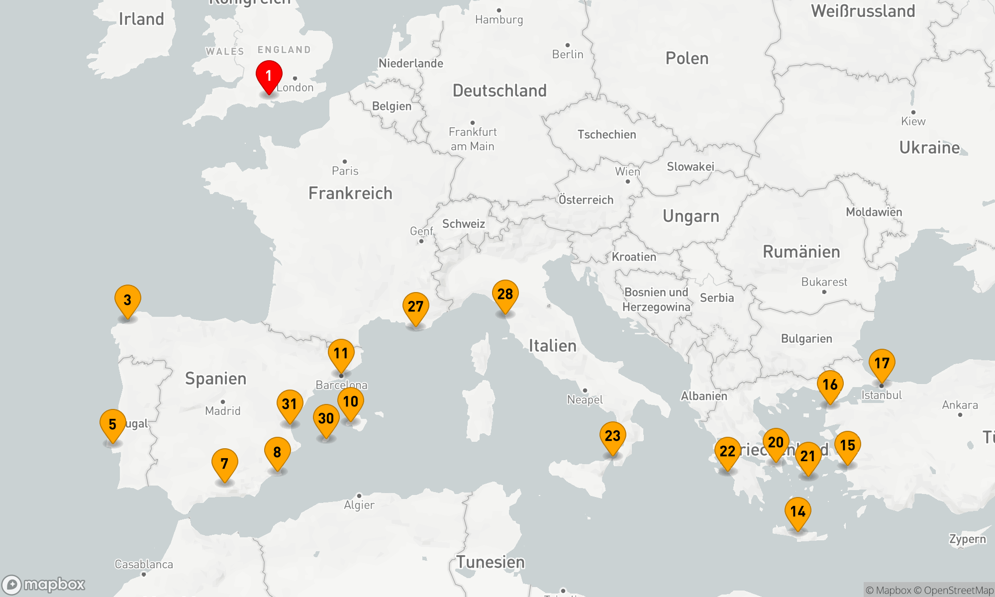 Route 31 Nächte - Westliches und östliches Mittelmeer (V608C)