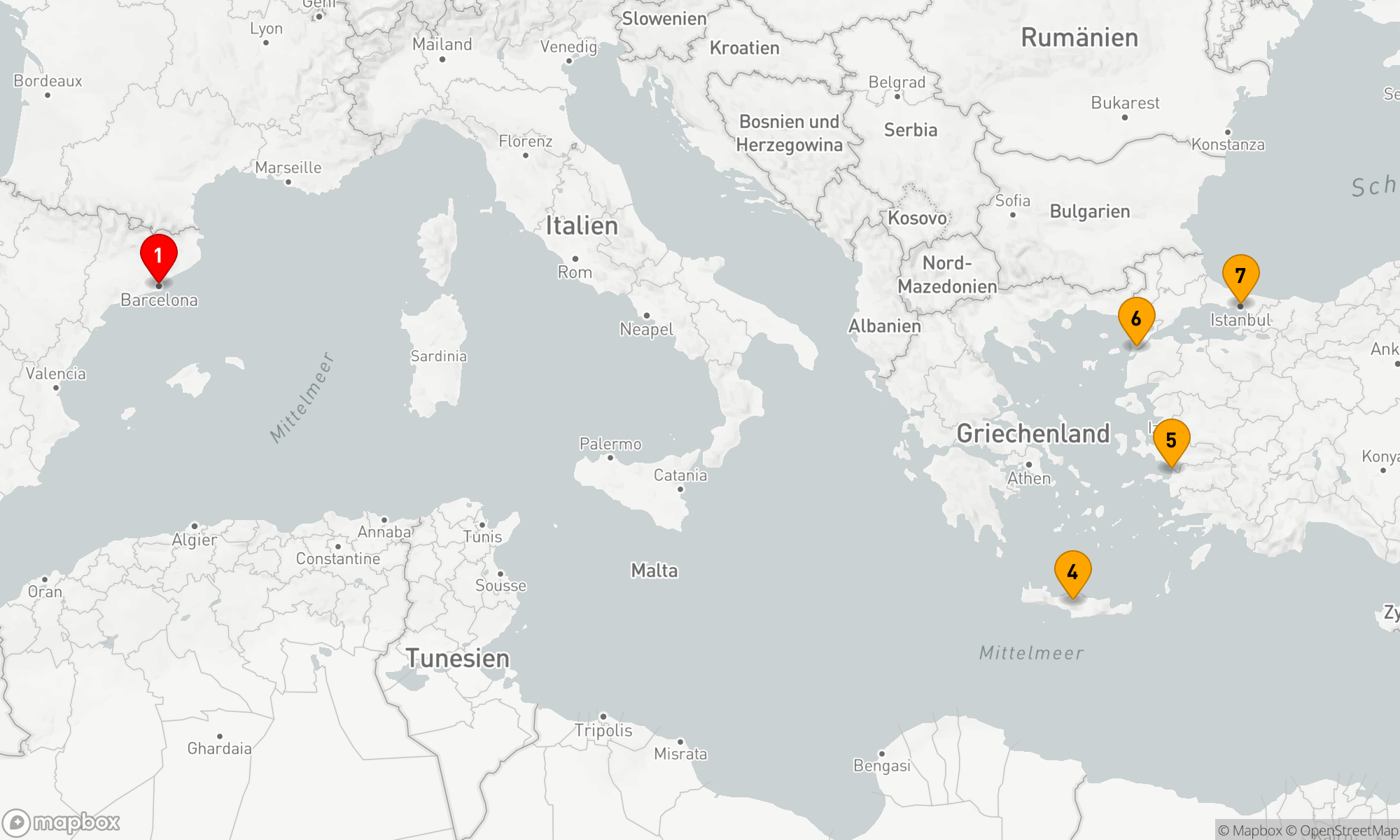 Route 7 Nächte - Westliches und östliches Mittelmeer (V609A)