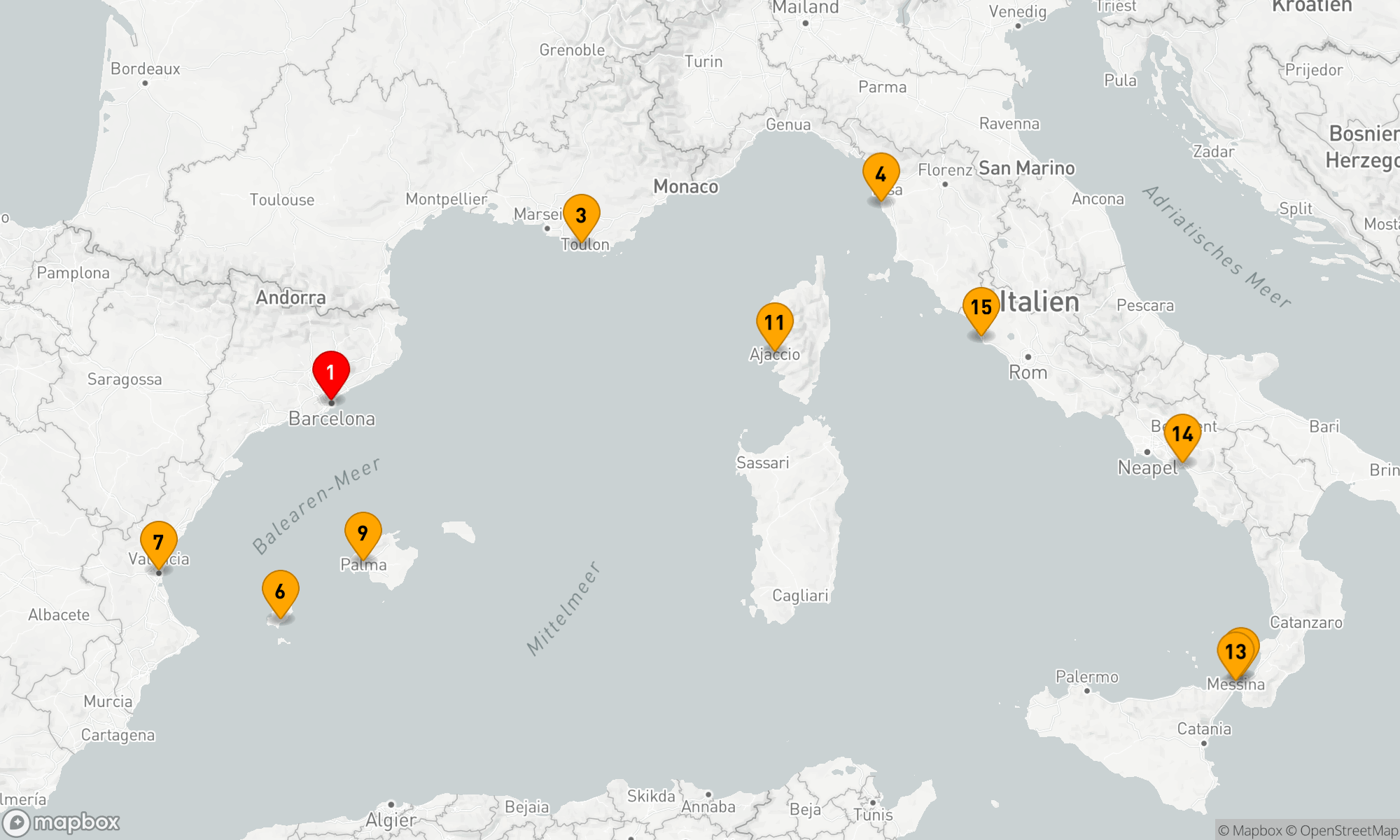 Route 14 Nächte - Italien - Spanien (V610)