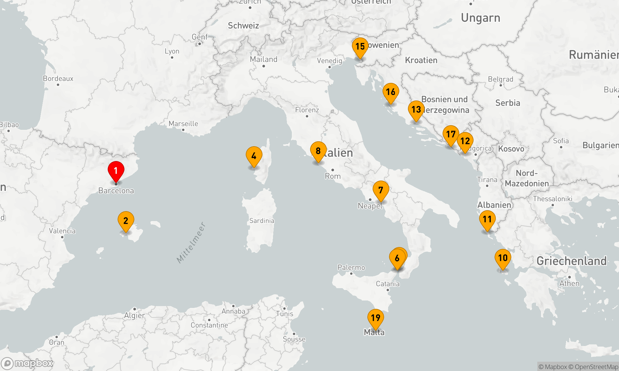 Route 21 Nächte - Westliches Mittelmeer - Adria (V610E)