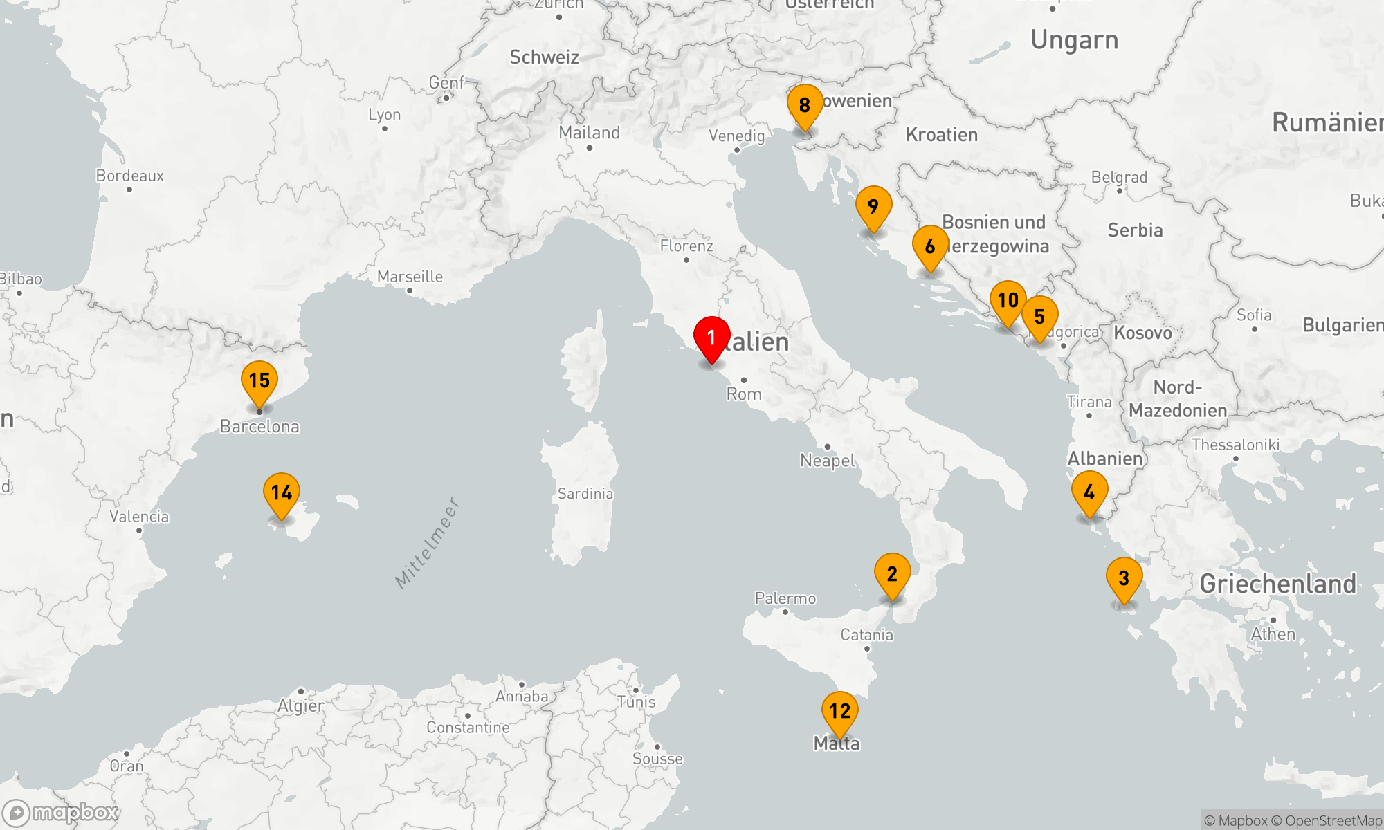 Route 14 Nächte - Westliches Mittelmeer - Adria (V611)