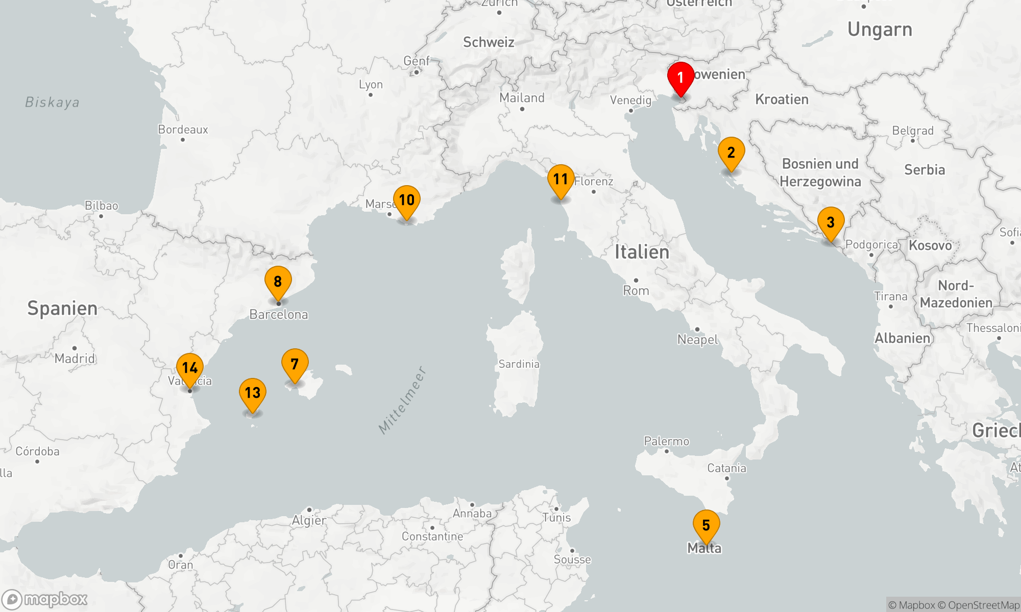 Route 14 Nächte - Westliches Mittelmeer - Adria (V611D)