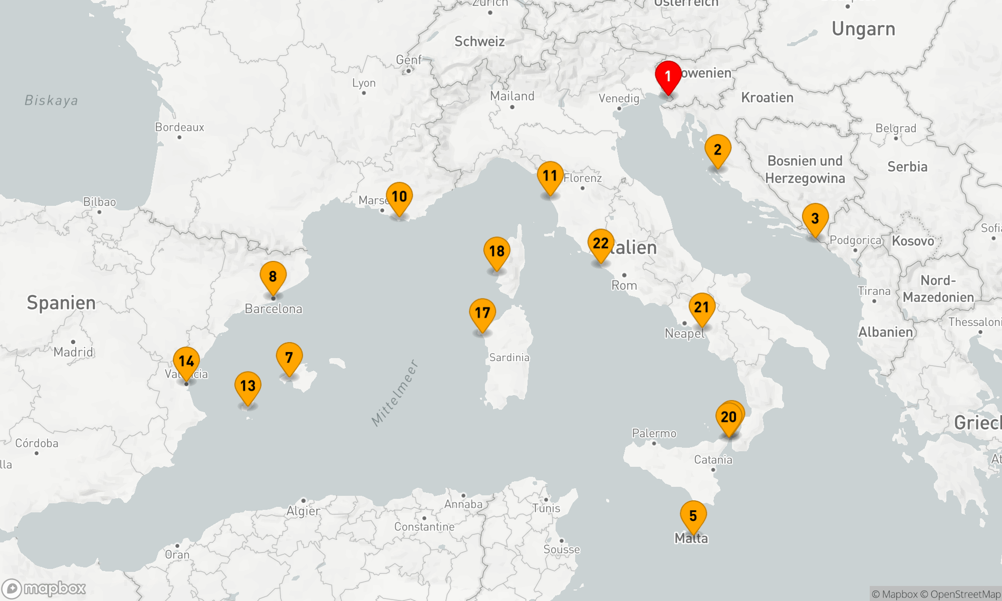 Route 21 Nächte - Westliches Mittelmeer - Adria (V611E)
