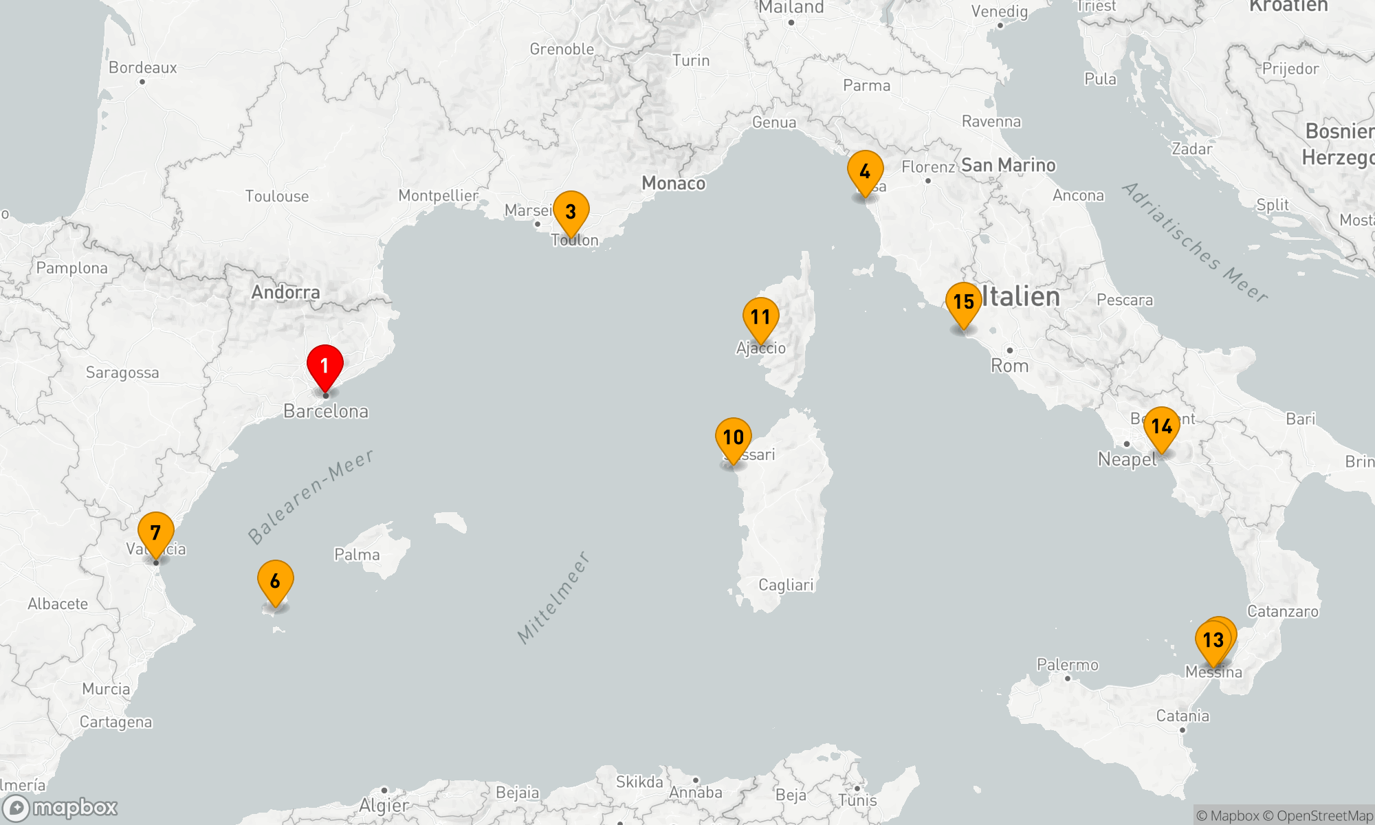 Route 14 Nächte - Italien - Frankreich - Spanien (V612)