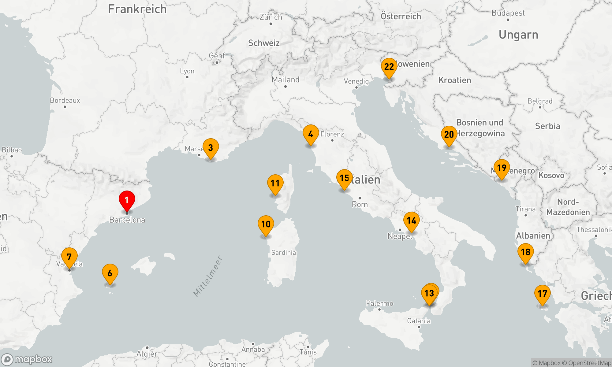 Route 21 Nächte - Westliches Mittelmeer - Adria (V612B)