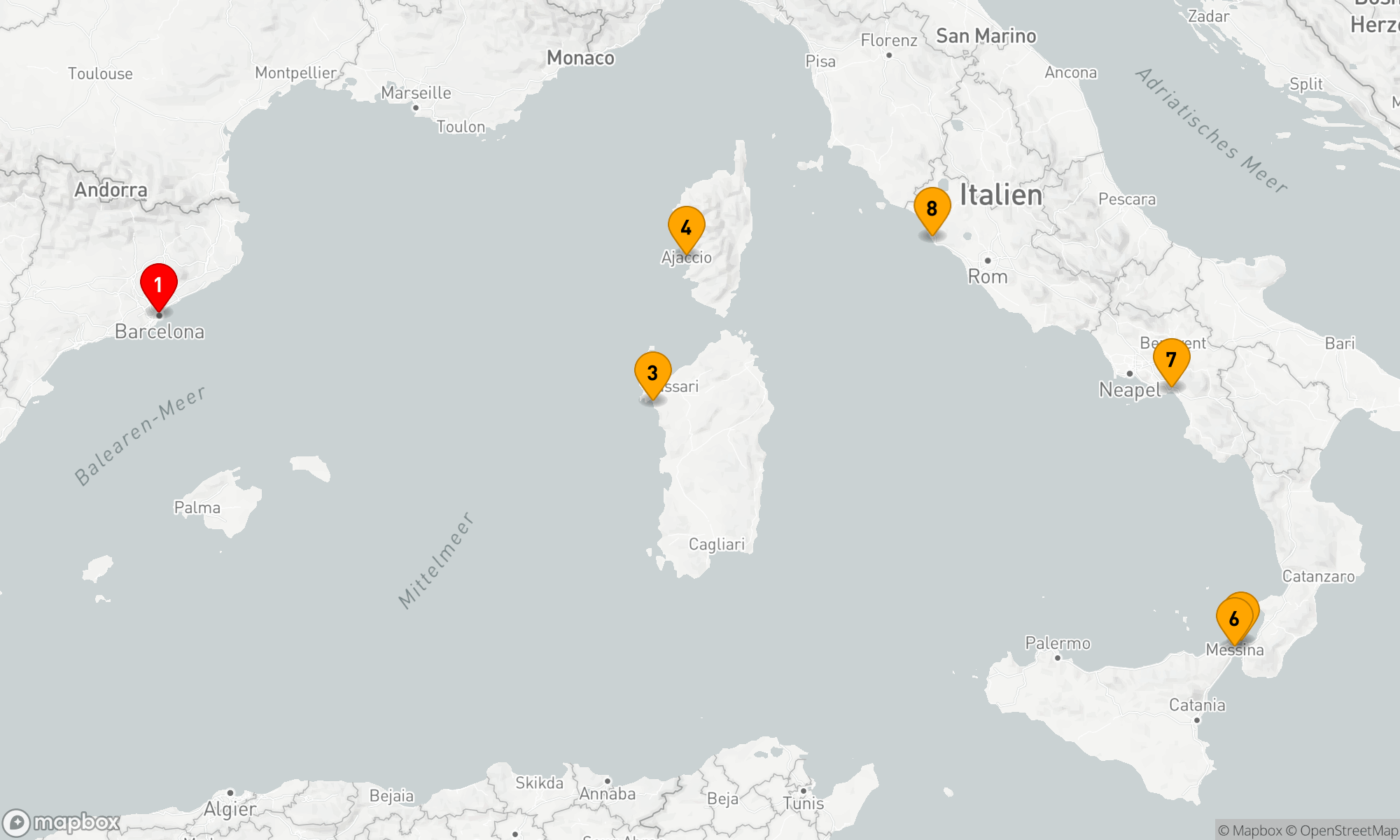 Route 7 Nächte - Spanien - Italien - Frankreich (V612C)