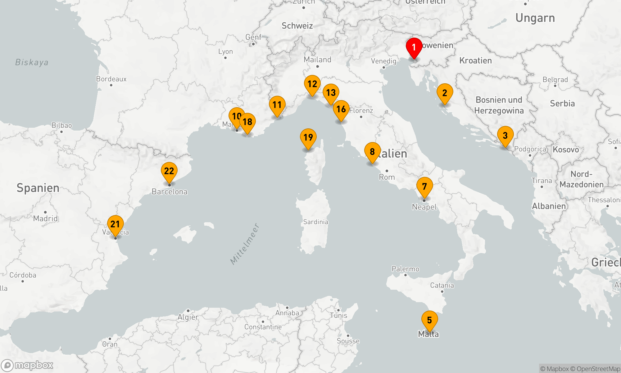 Route 21 Nächte - Westliches Mittelmeer - Adria (V613E)