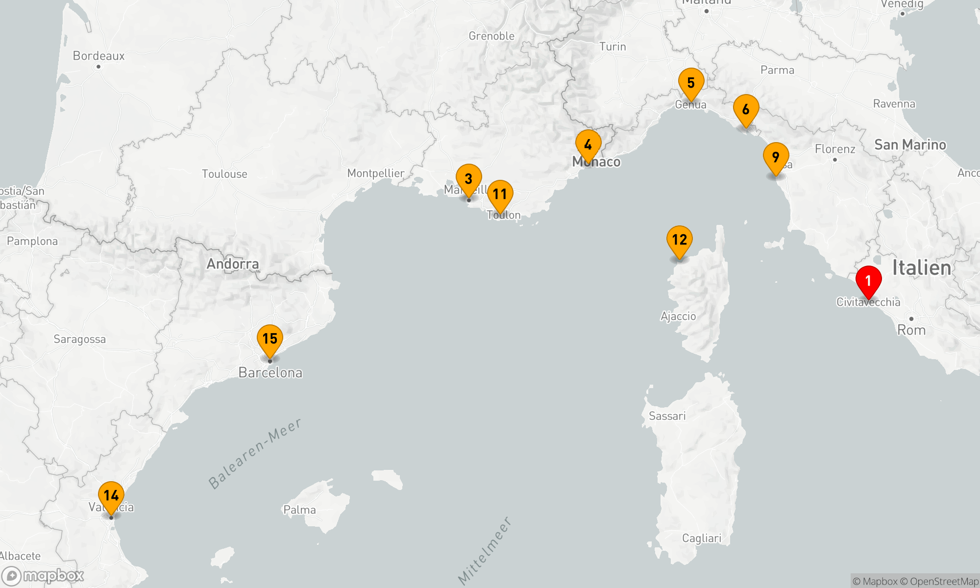 Route 14 Nächte - Italien - Frankreich - Spanien (V614)