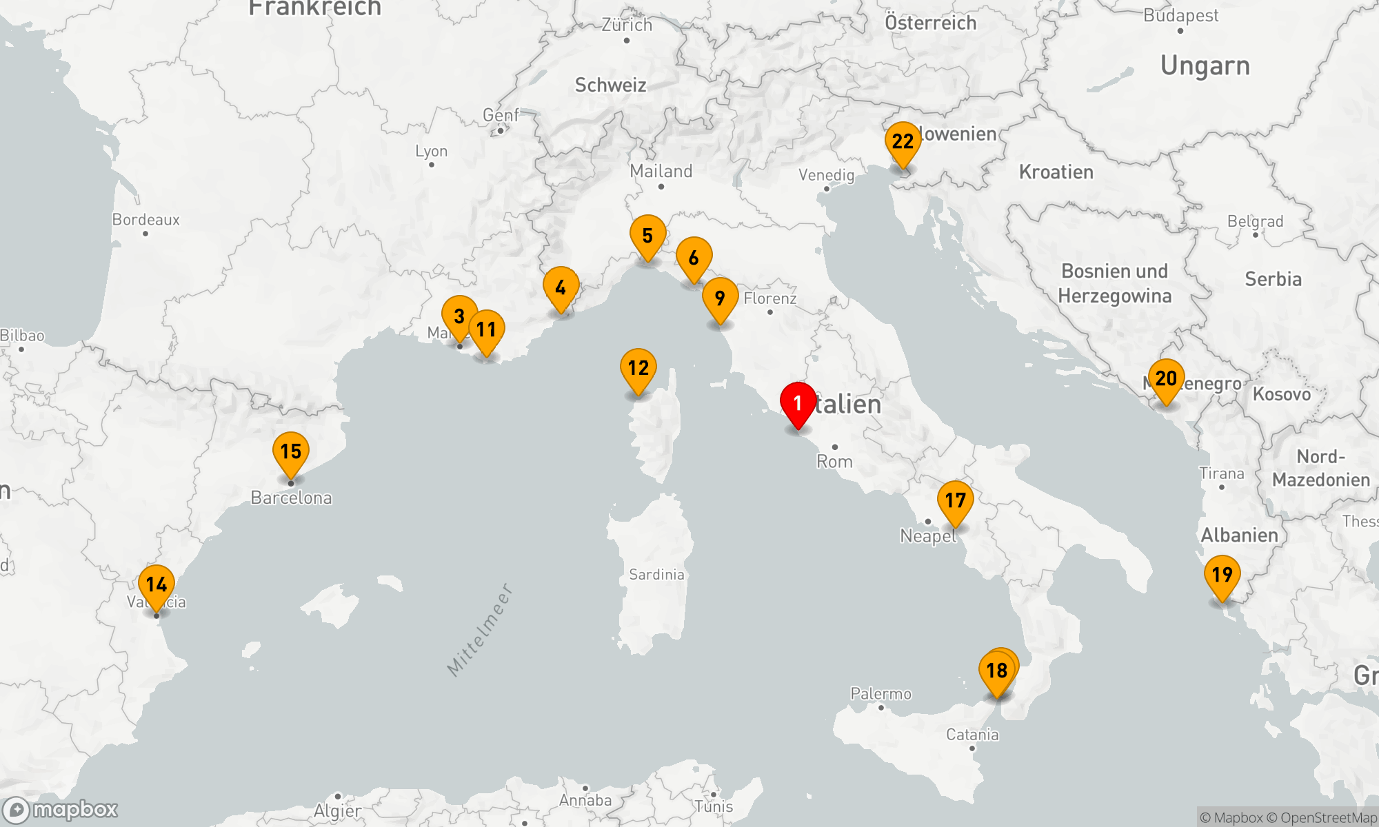 Route 21 Nächte - Westliches Mittelmeer - Adria (V614B)