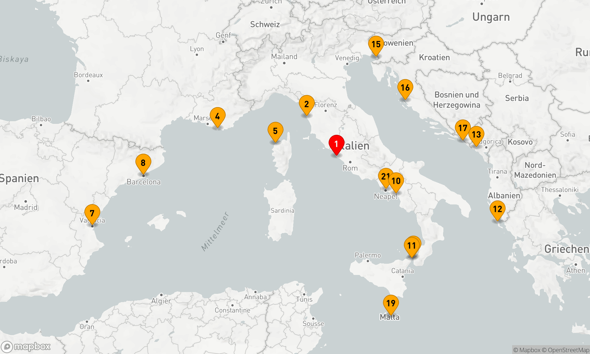 Route 21 Nächte - Westliches Mittelmeer - Adria (V614E)