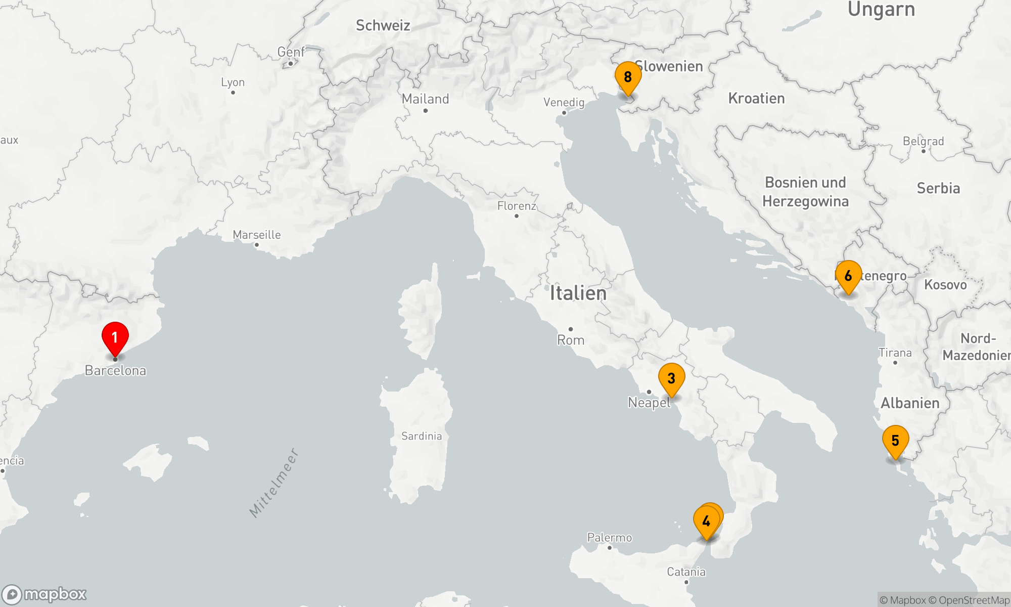 Route 7 Nächte - Westliches Mittelmeer - Griechenland - Adria (V615A)