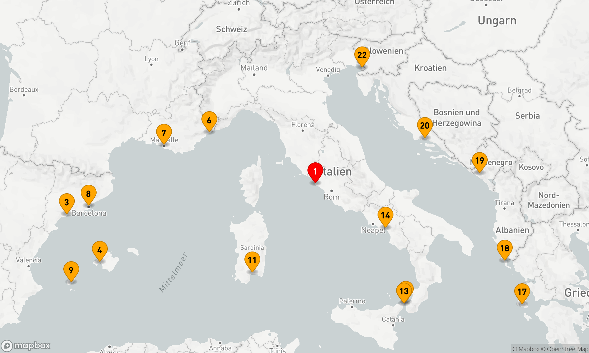Route 21 Nächte - Westliches Mittelmeer - Adria (V616B)