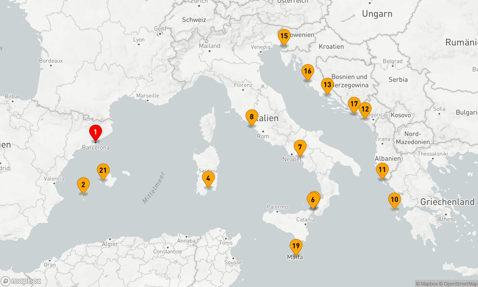 Route 21 Nächte - Westliches Mittelmeer - Griechenland - Adria (V616E)