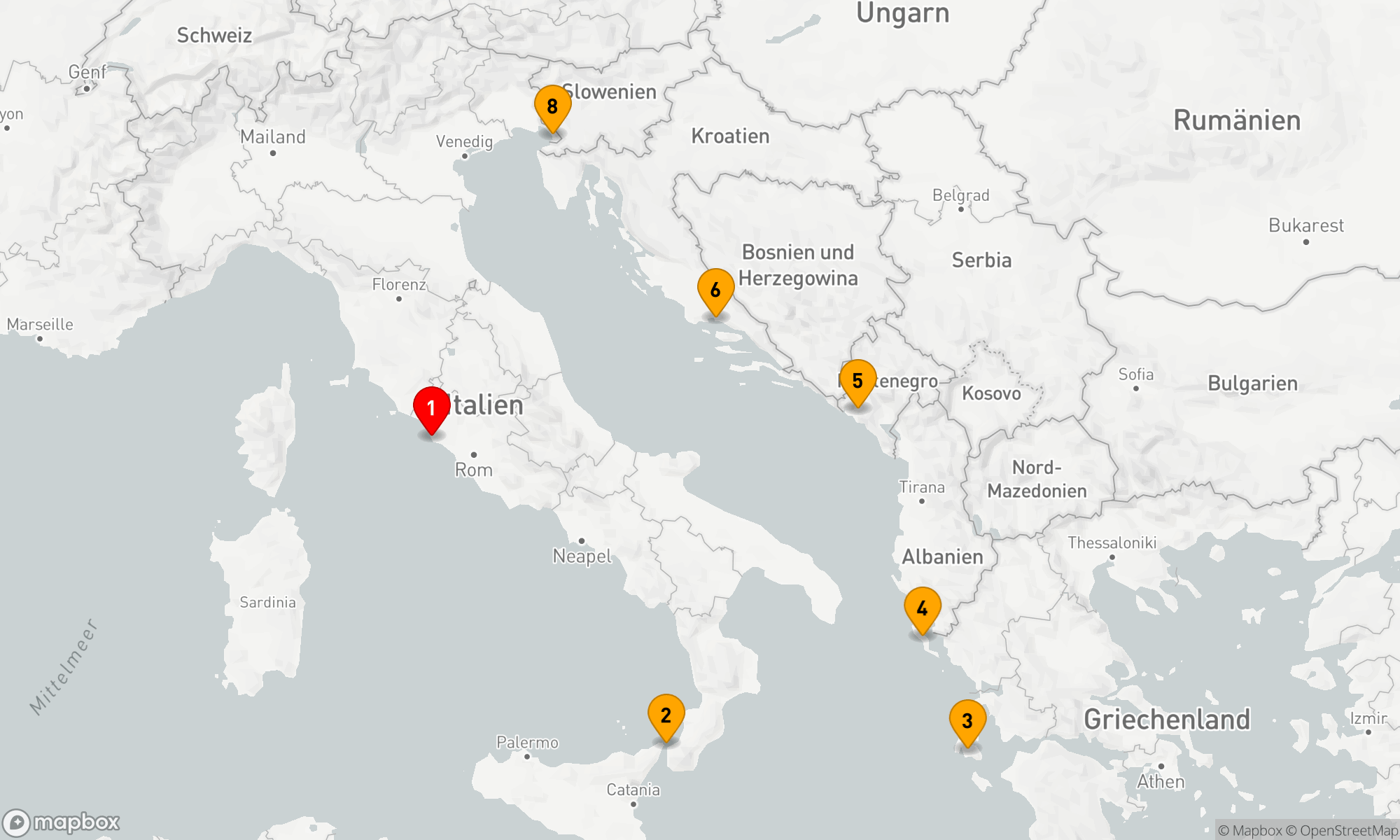 Route 7 Nächte - Westliches Mittelmeer - Griechenland - Adria (V617A)
