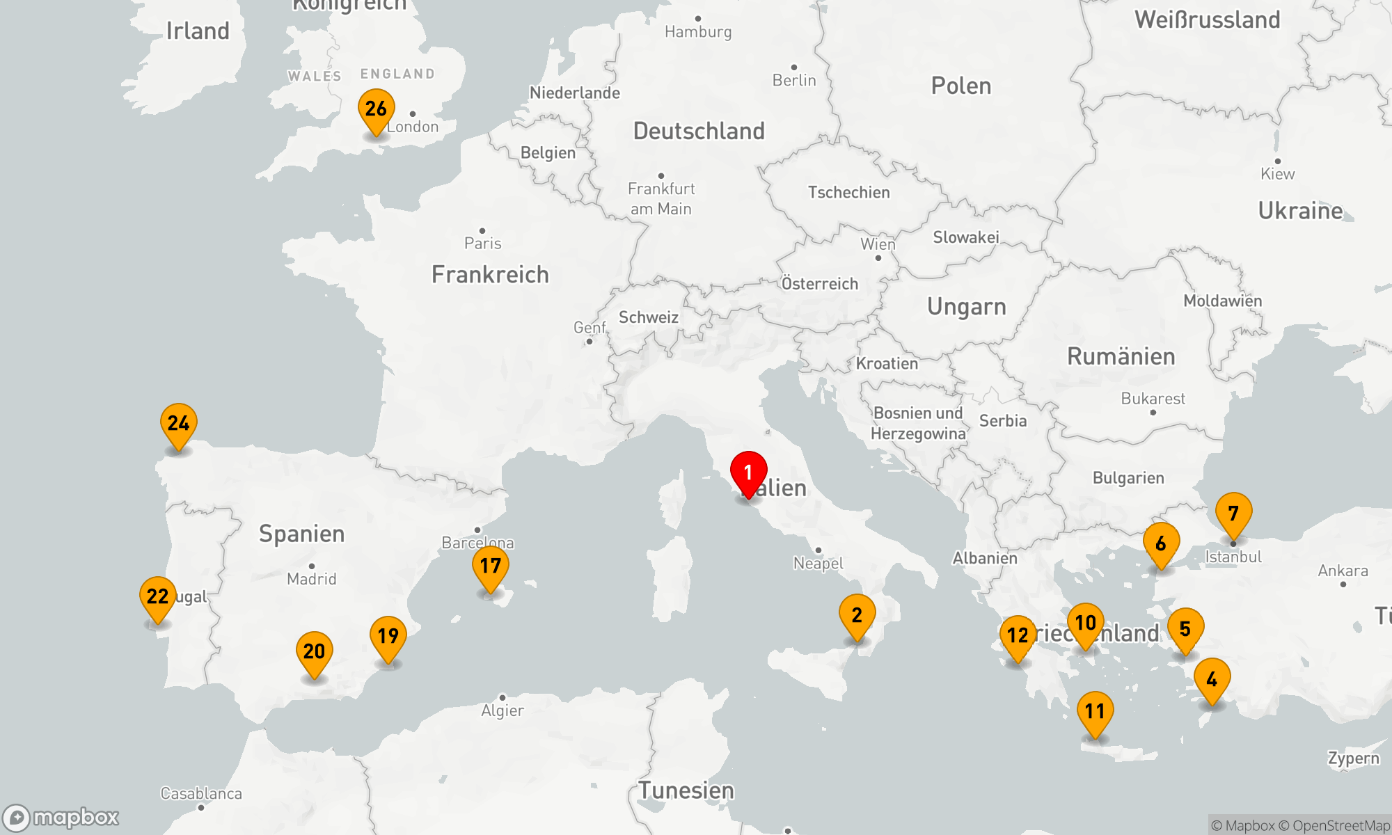 Route 25 Nächte - Westliches und östliches Mittelmeer (V619B)