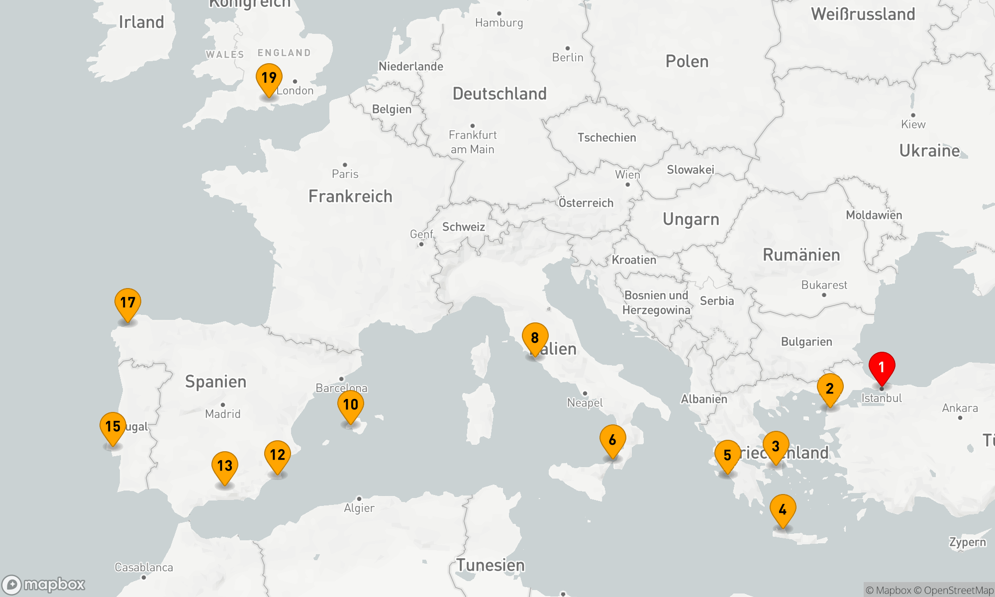 Route 18 Nächte - Westliches und östliches Mittelmeer (V619D)