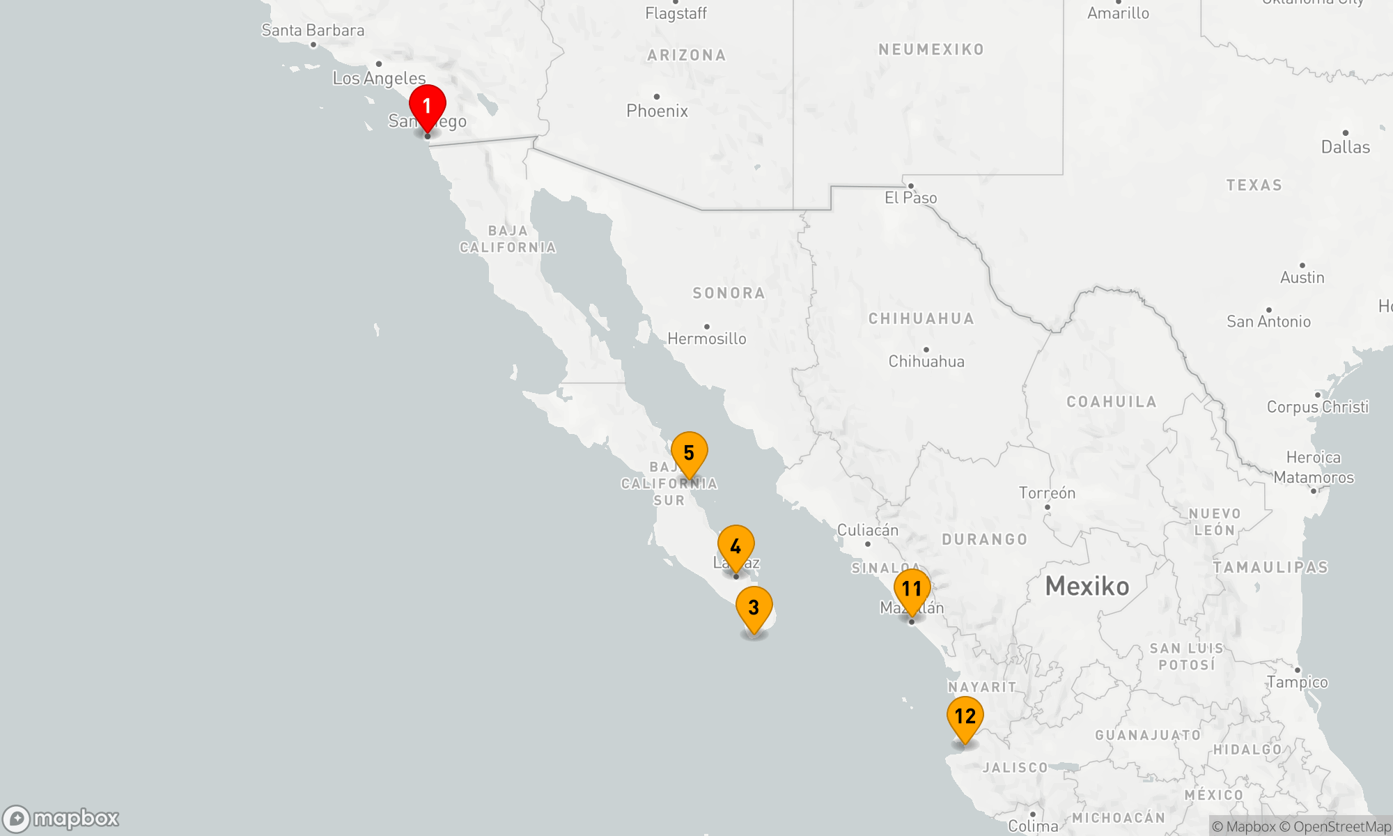 Route 14 Nächte - MEXIKANISCHE RIVIERA & BAJA-HALBINSEL