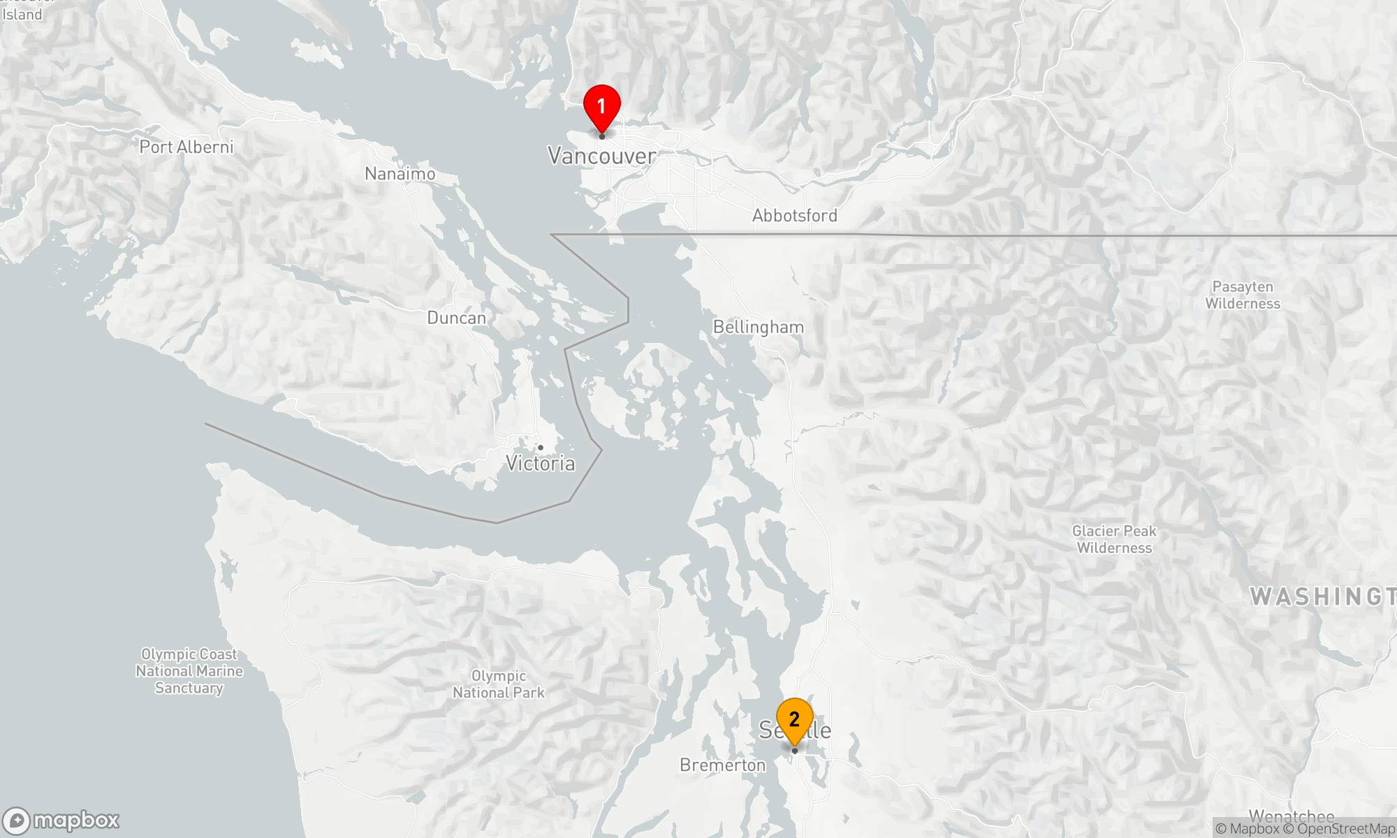 Route 1 Nacht - KREUZFAHRT IM PAZIFISCHEN NORDWESTEN