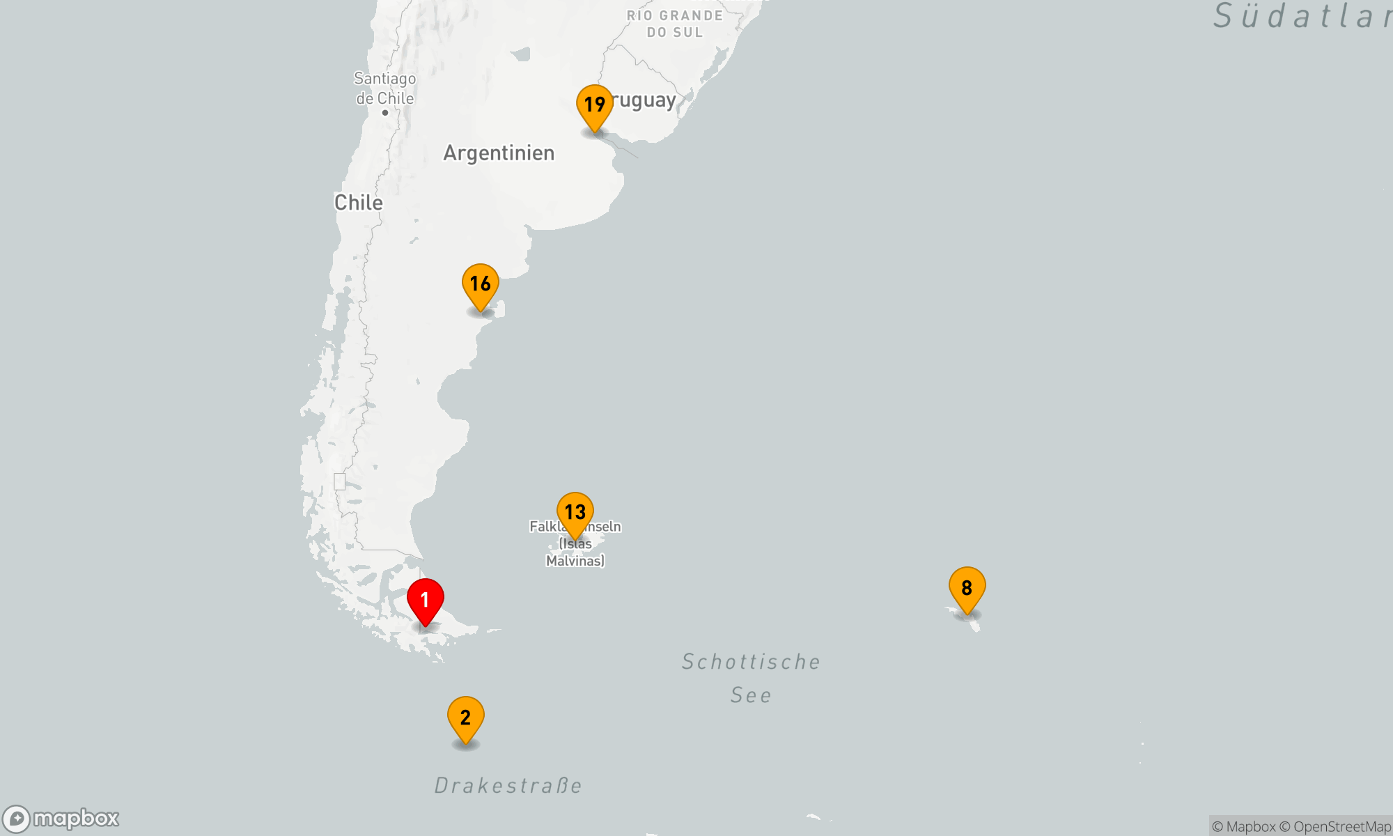 Route 18 Nächte - Abenteuer durch das Südpolarmeer bis zur Halbinsel Valdés