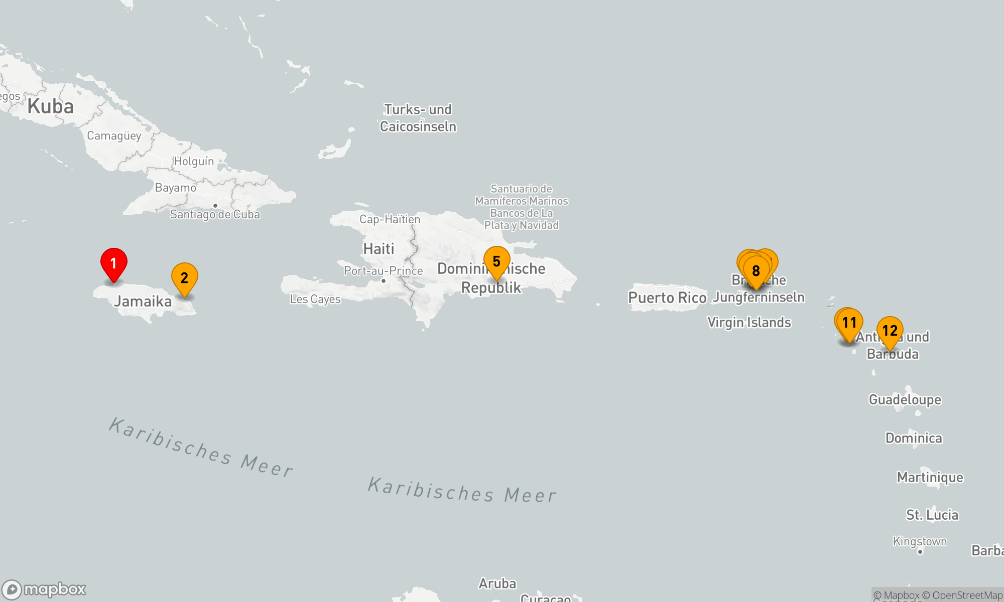 Route 11 Nächte - Jamaica nach Antigua