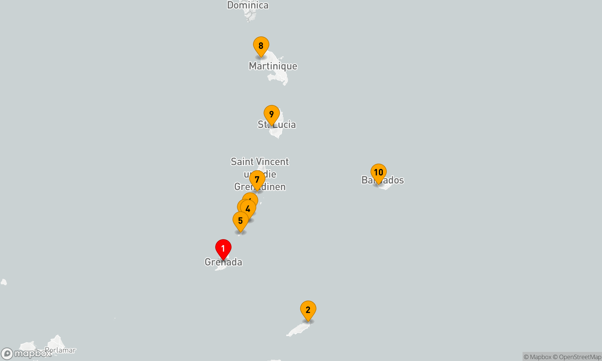 Route 11 Nächte - Grenada nach Grenada