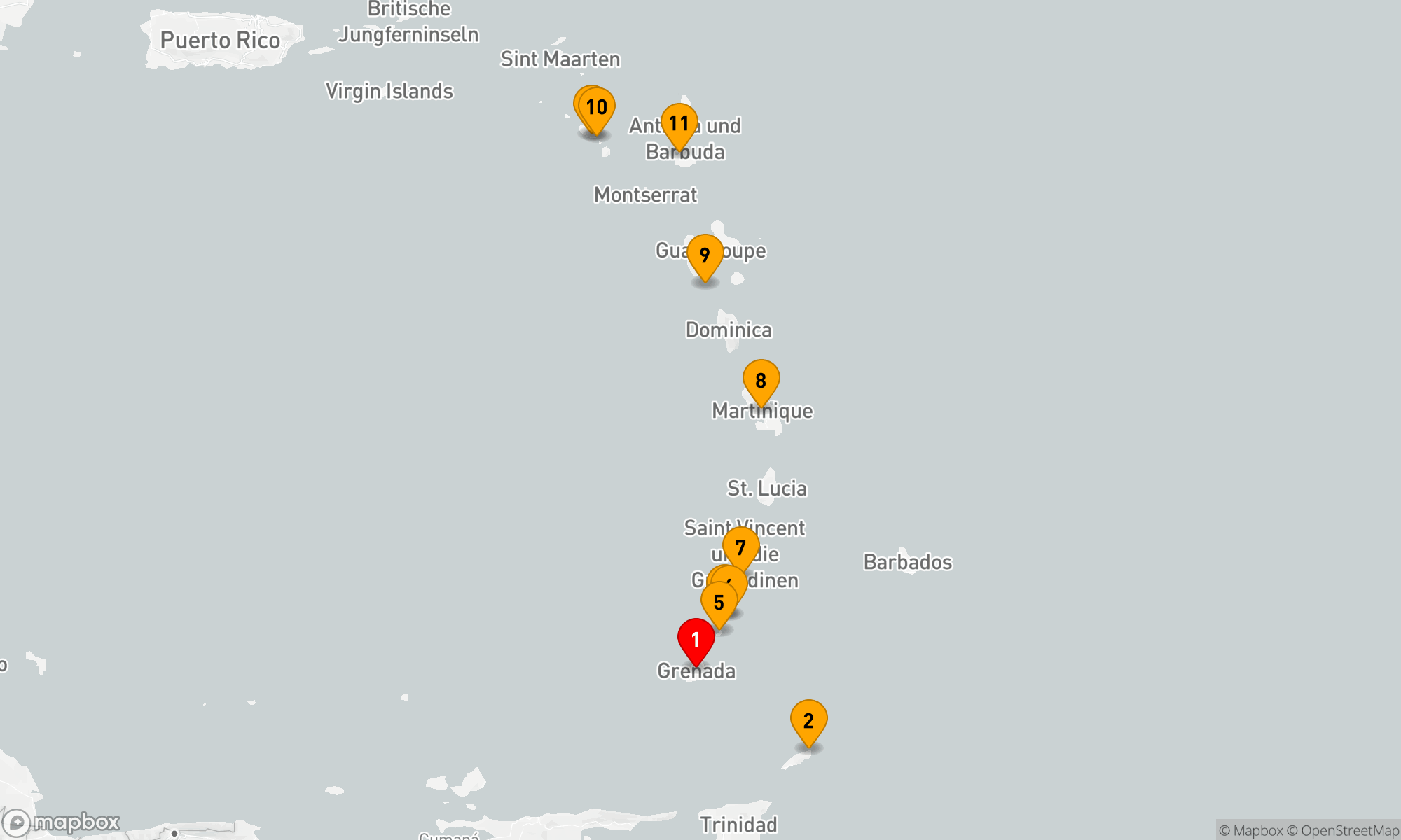 Route 10 Nächte - Grenada nach Antigua